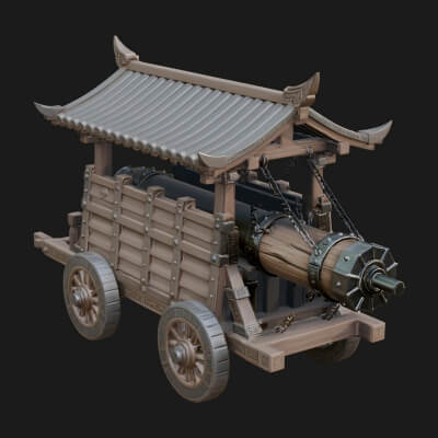 Wheeled Battering Ram Model Design 6 3D Print Model