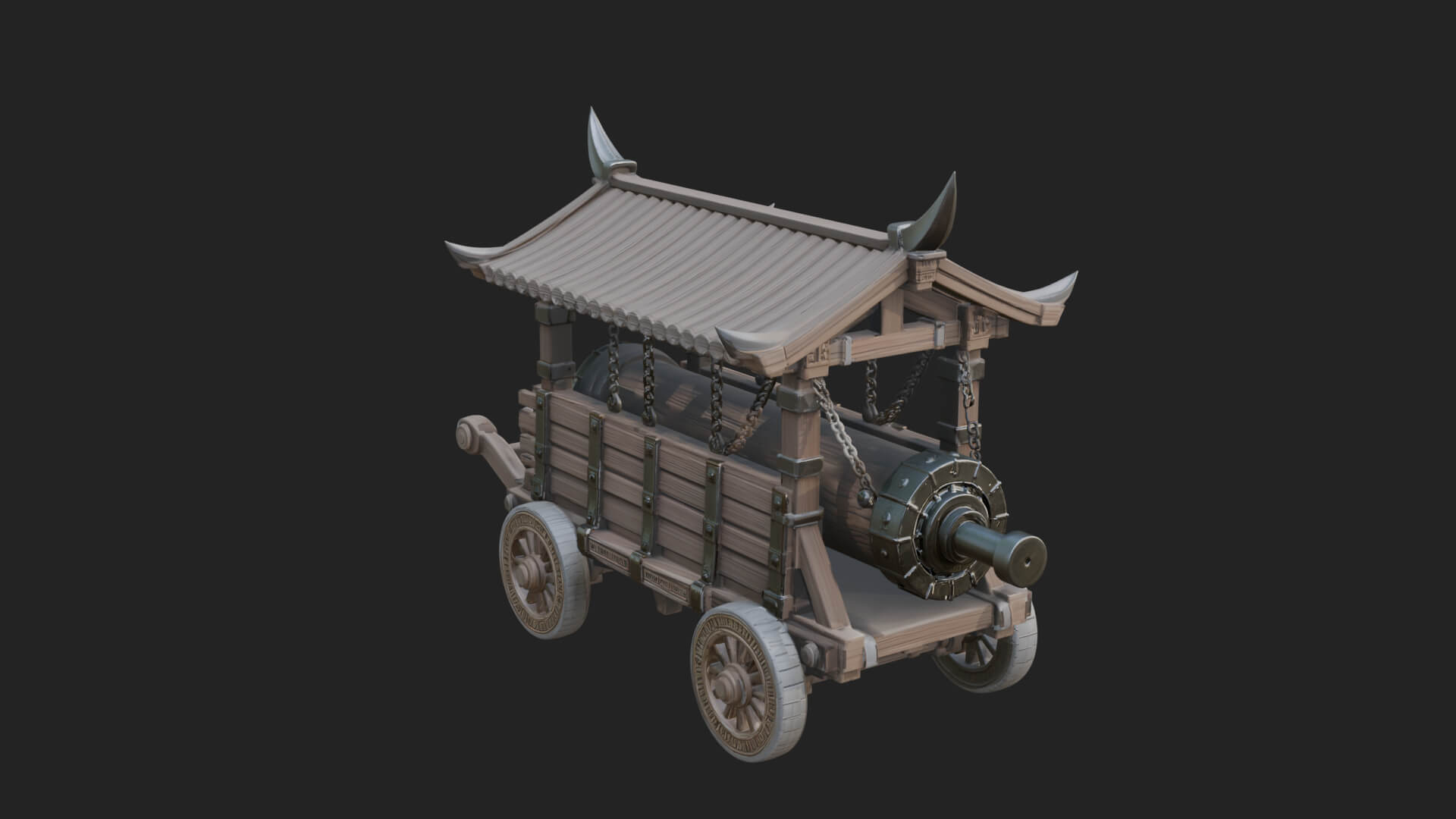 Wheeled Battering Ram Model Design 7 3D Print Model 3D Model