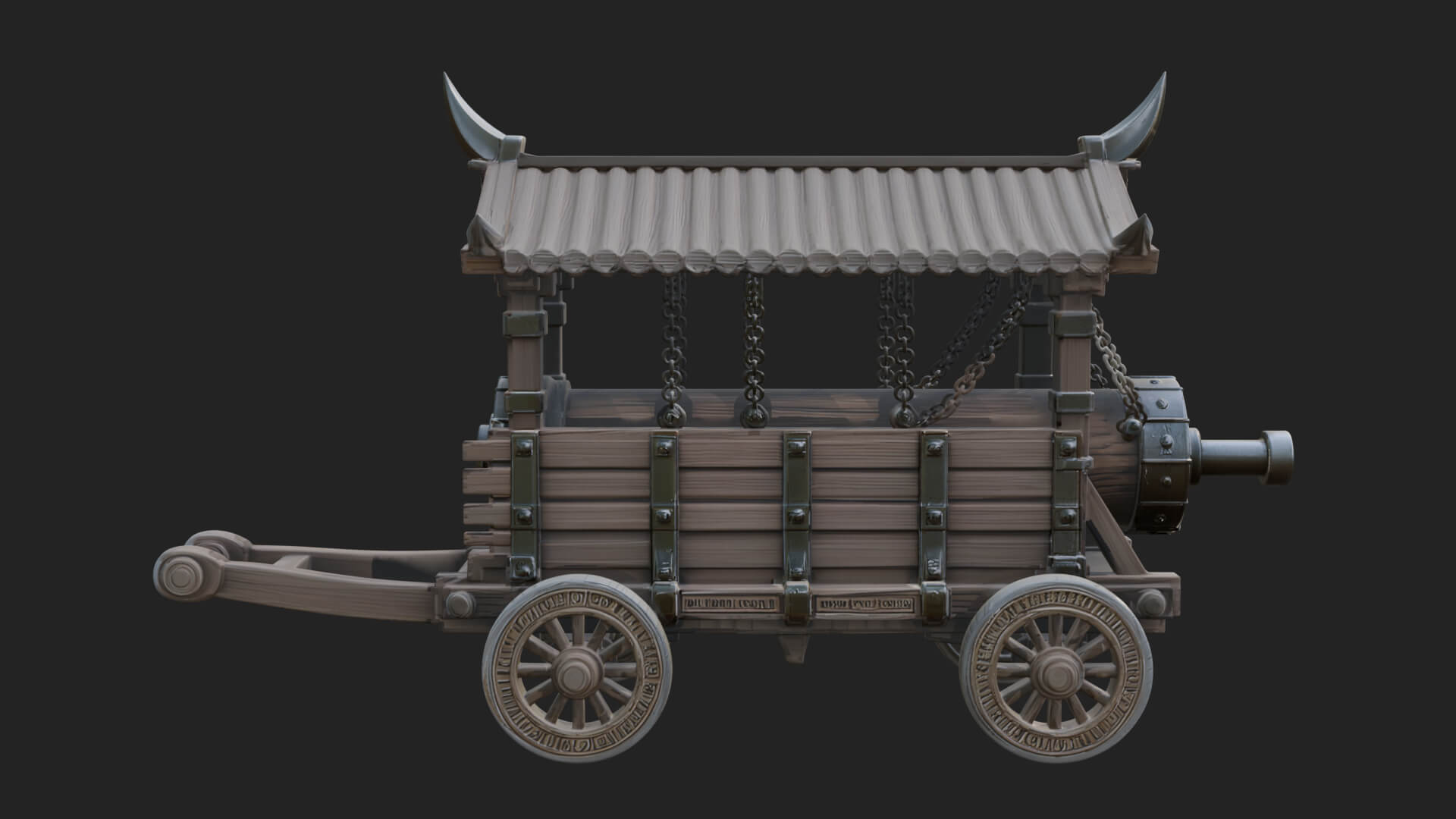 Wheeled Battering Ram Model Design 7 3D Print Model 3D Model