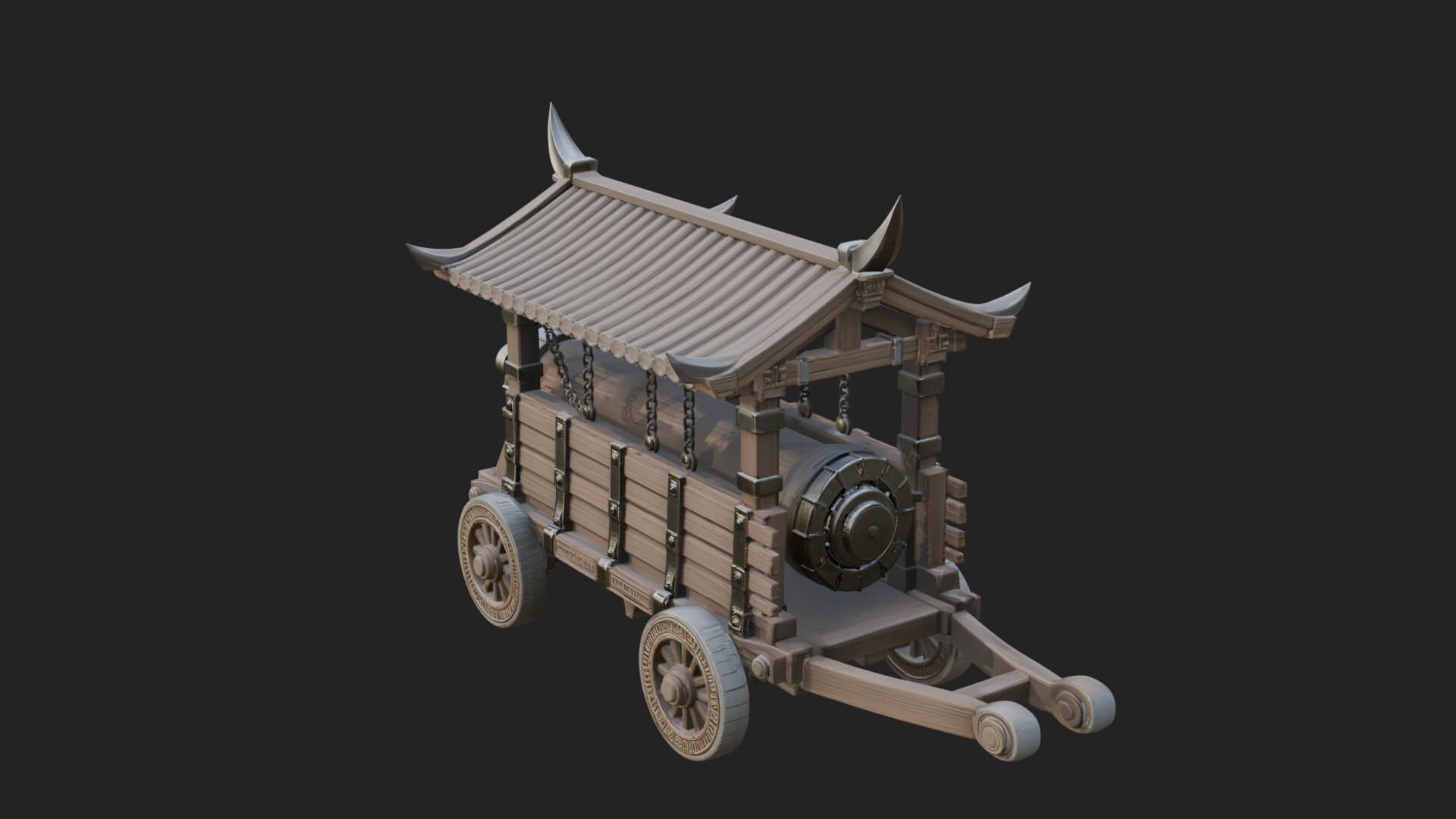 Wheeled Battering Ram Model Design 7 3D Print Model 3D Model