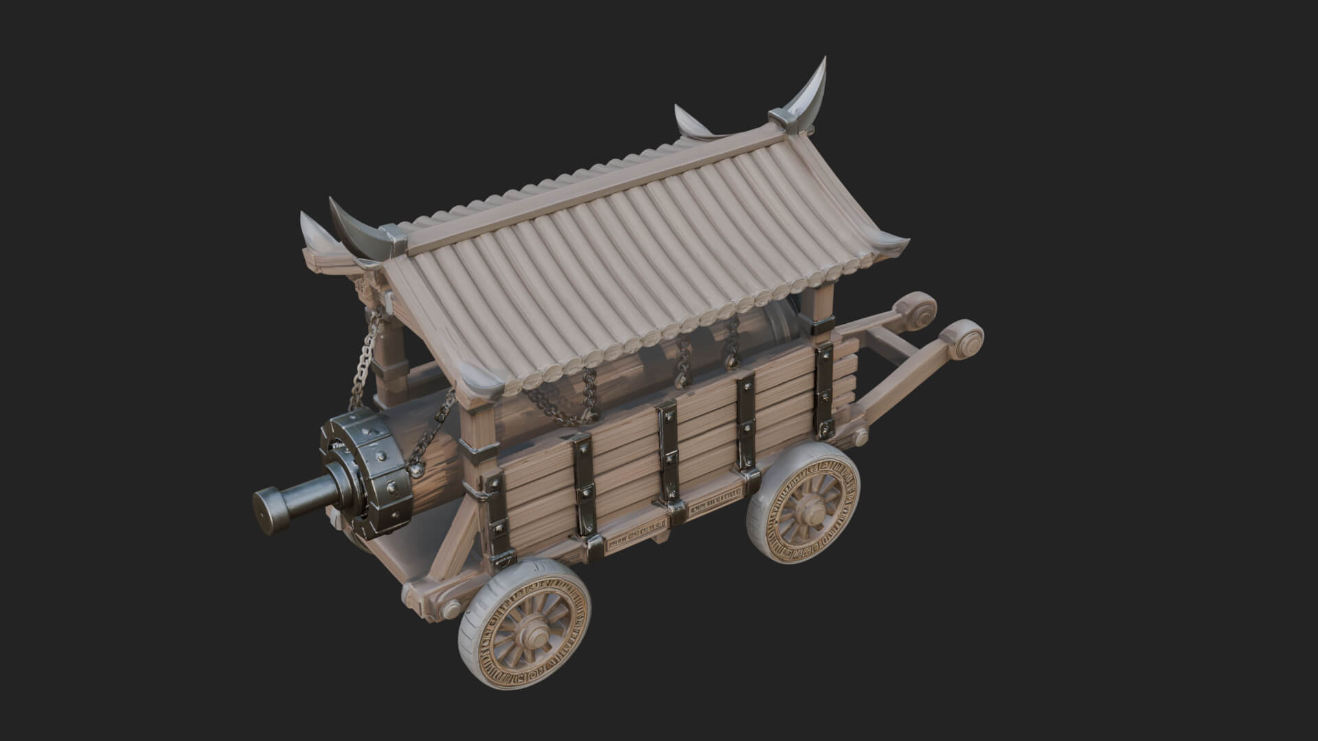 Wheeled Battering Ram Model Design 7 3D Print Model 3D Model
