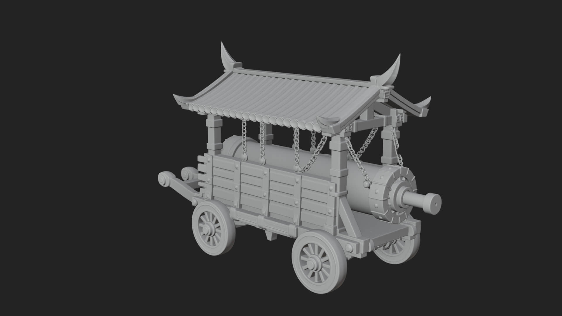Wheeled Battering Ram Model Design 7 3D Print Model 3D Model