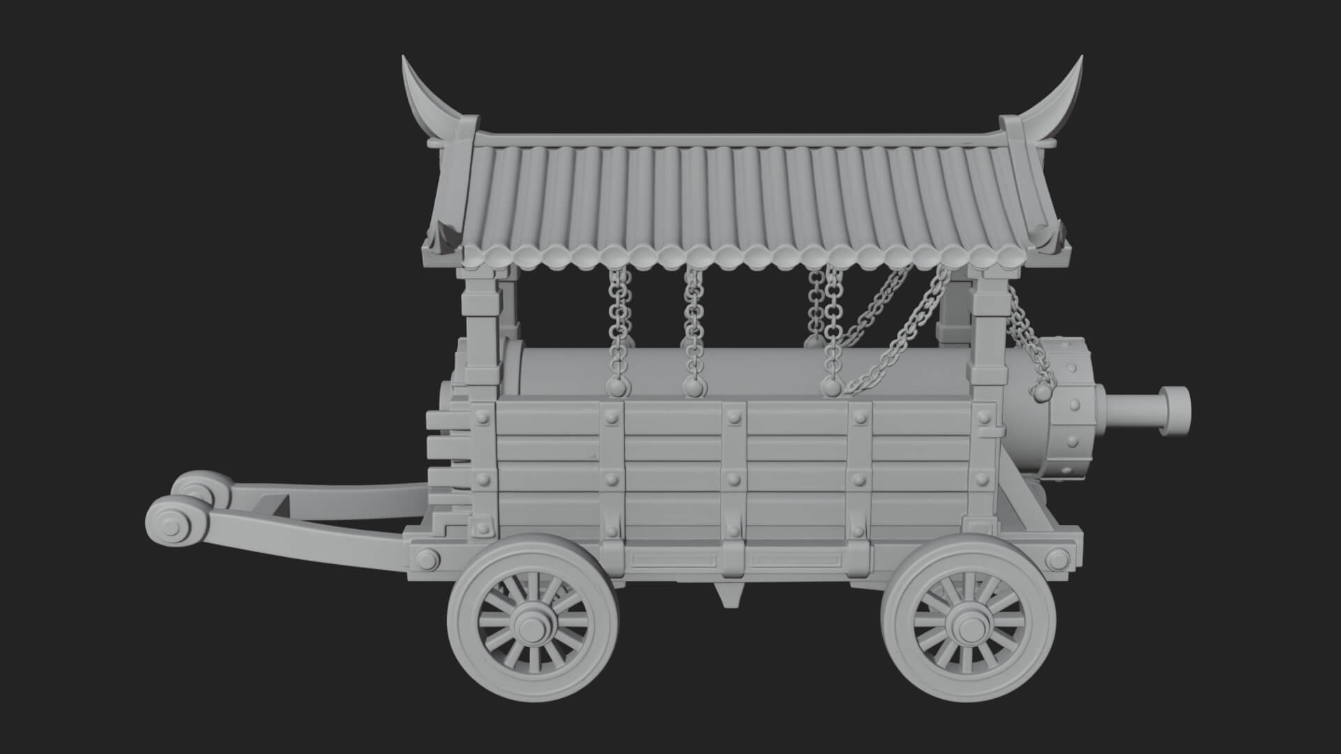 Wheeled Battering Ram Model Design 7 3D Print Model 3D Model