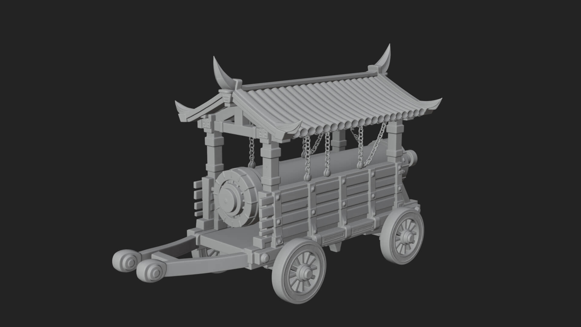 Wheeled Battering Ram Model Design 7 3D Print Model 3D Model