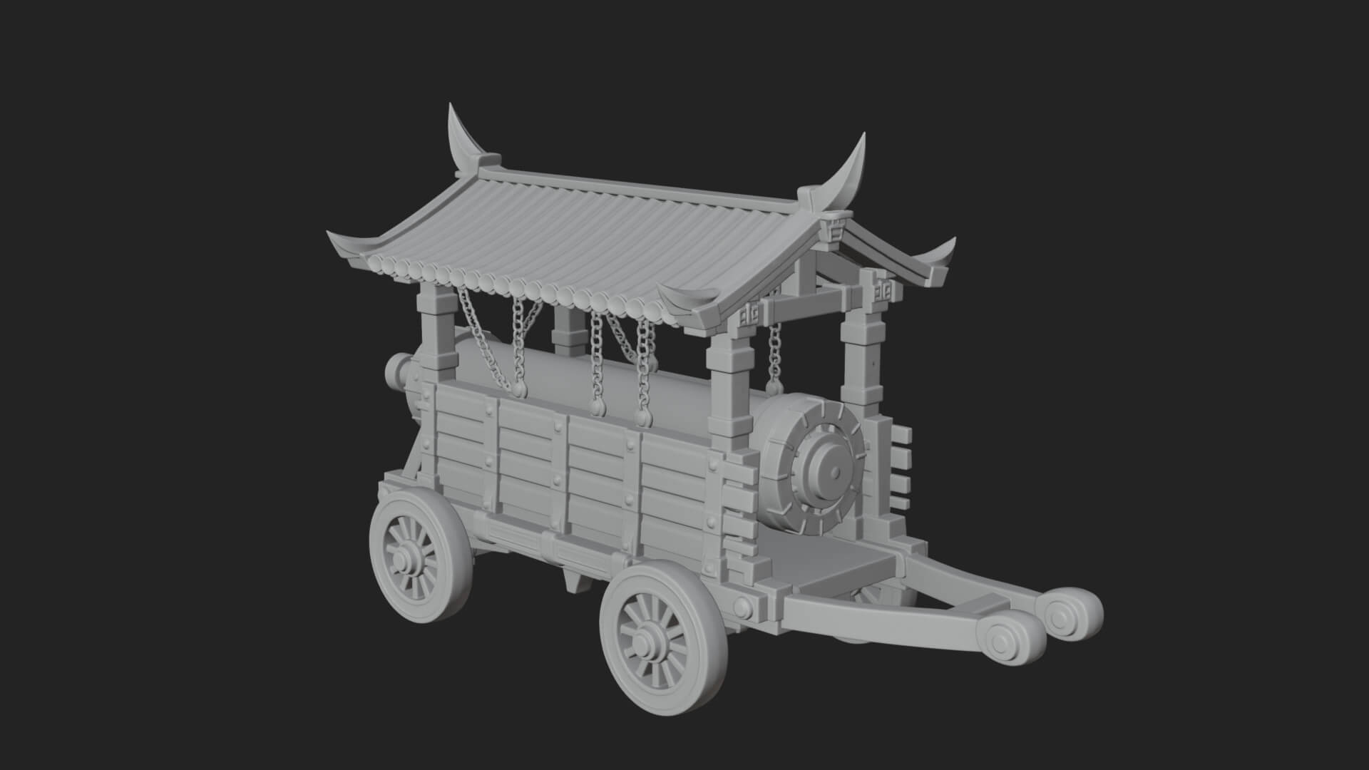 Wheeled Battering Ram Model Design 7 3D Print Model 3D Model