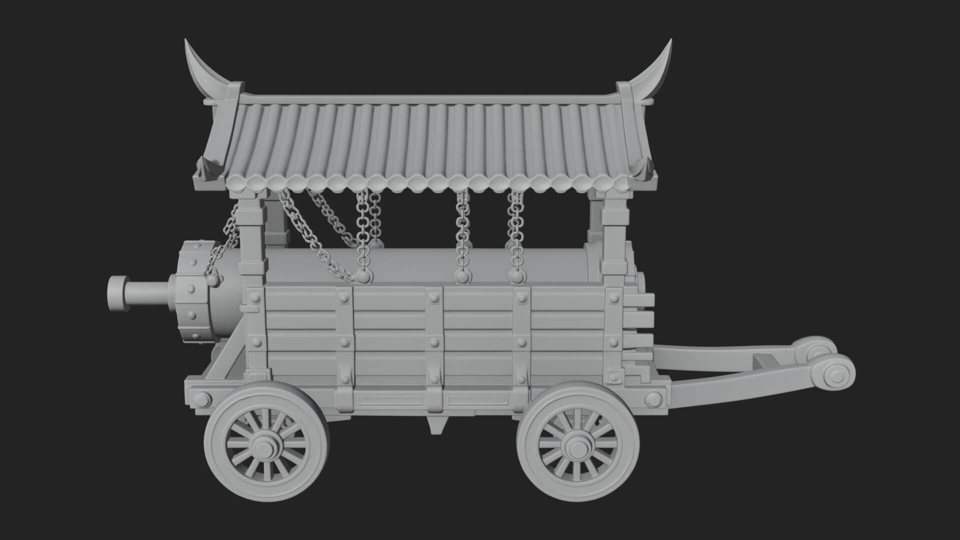 Wheeled Battering Ram Model Design 7 3D Print Model 3D Model