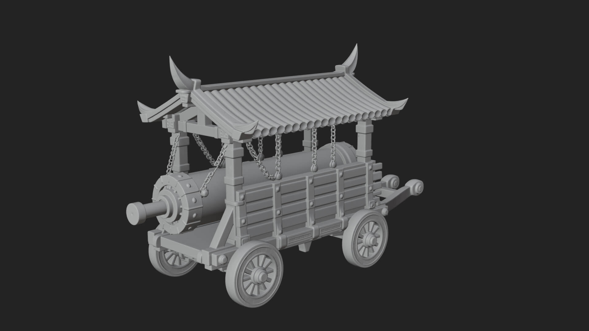 Wheeled Battering Ram Model Design 7 3D Print Model 3D Model