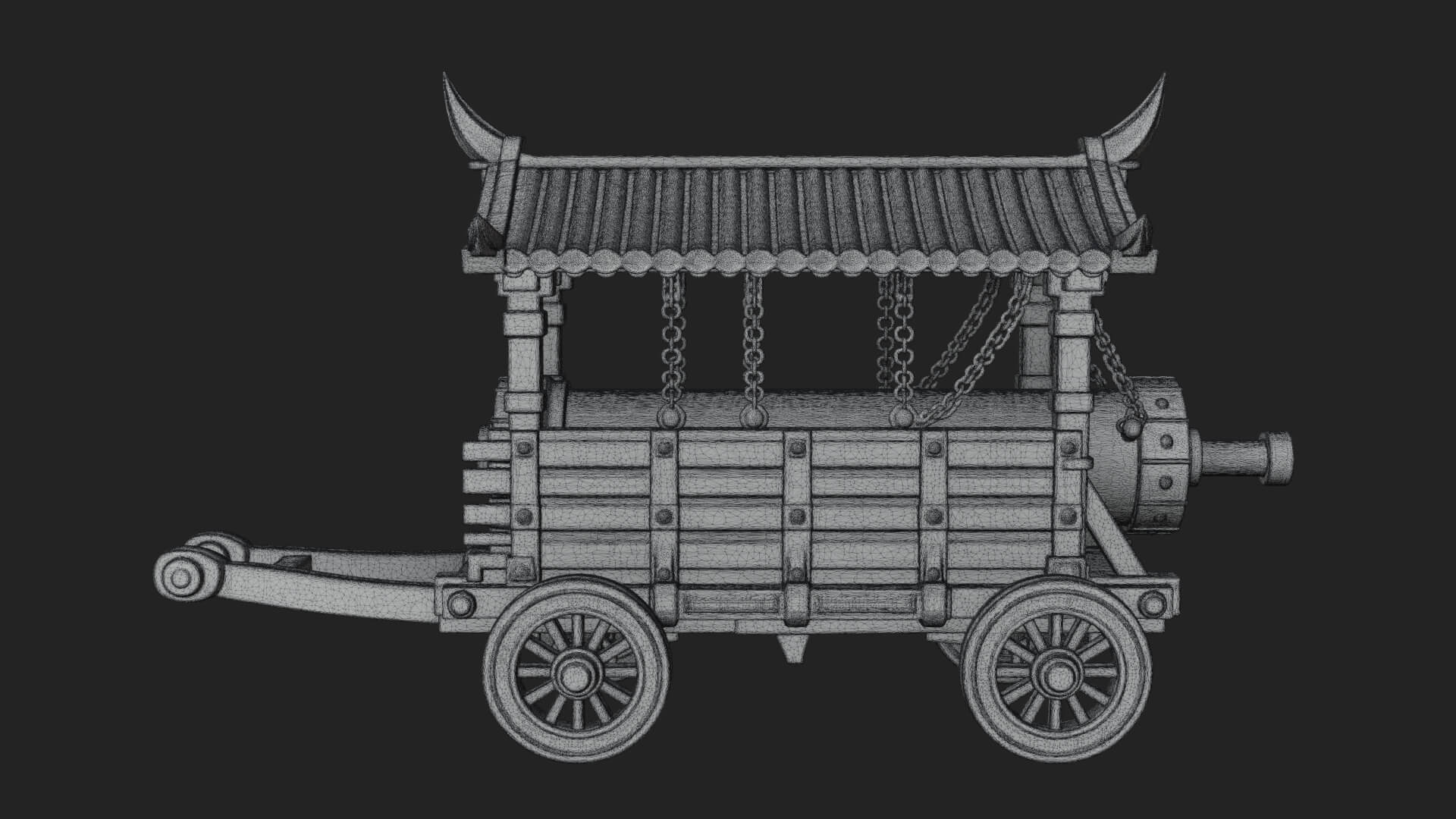 Wheeled Battering Ram Model Design 7 3D Print Model 3D Model