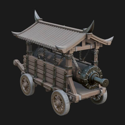 Wheeled Battering Ram Model Design 7 3D Print Model