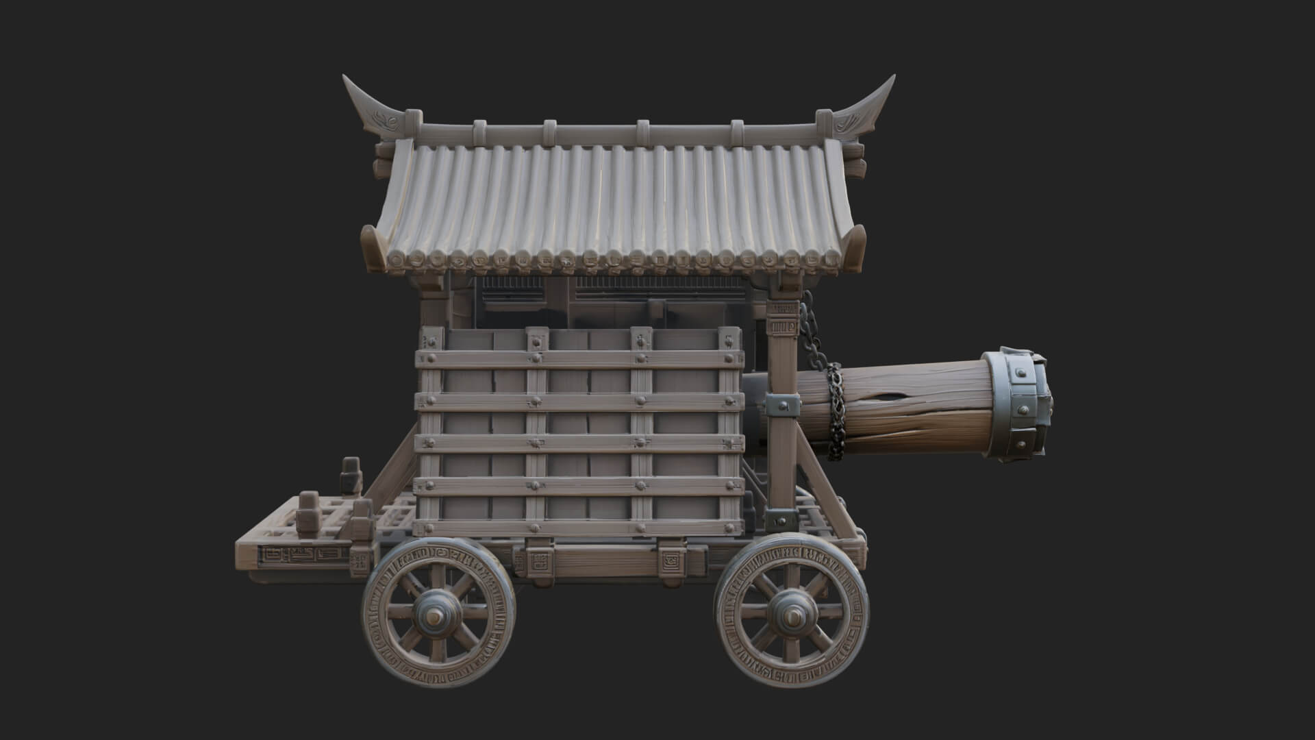 Wheeled Battering Ram Model Design 8 3D Print Model 3D Model