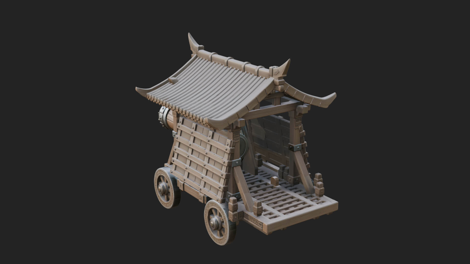 Wheeled Battering Ram Model Design 8 3D Print Model 3D Model