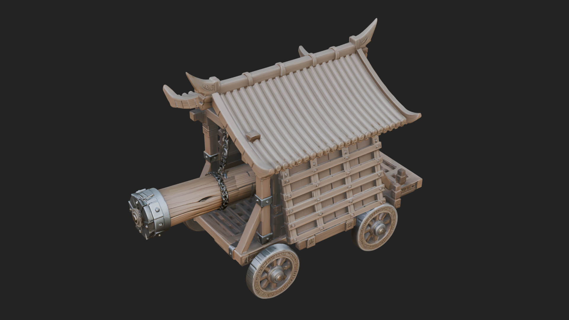 Wheeled Battering Ram Model Design 8 3D Print Model 3D Model