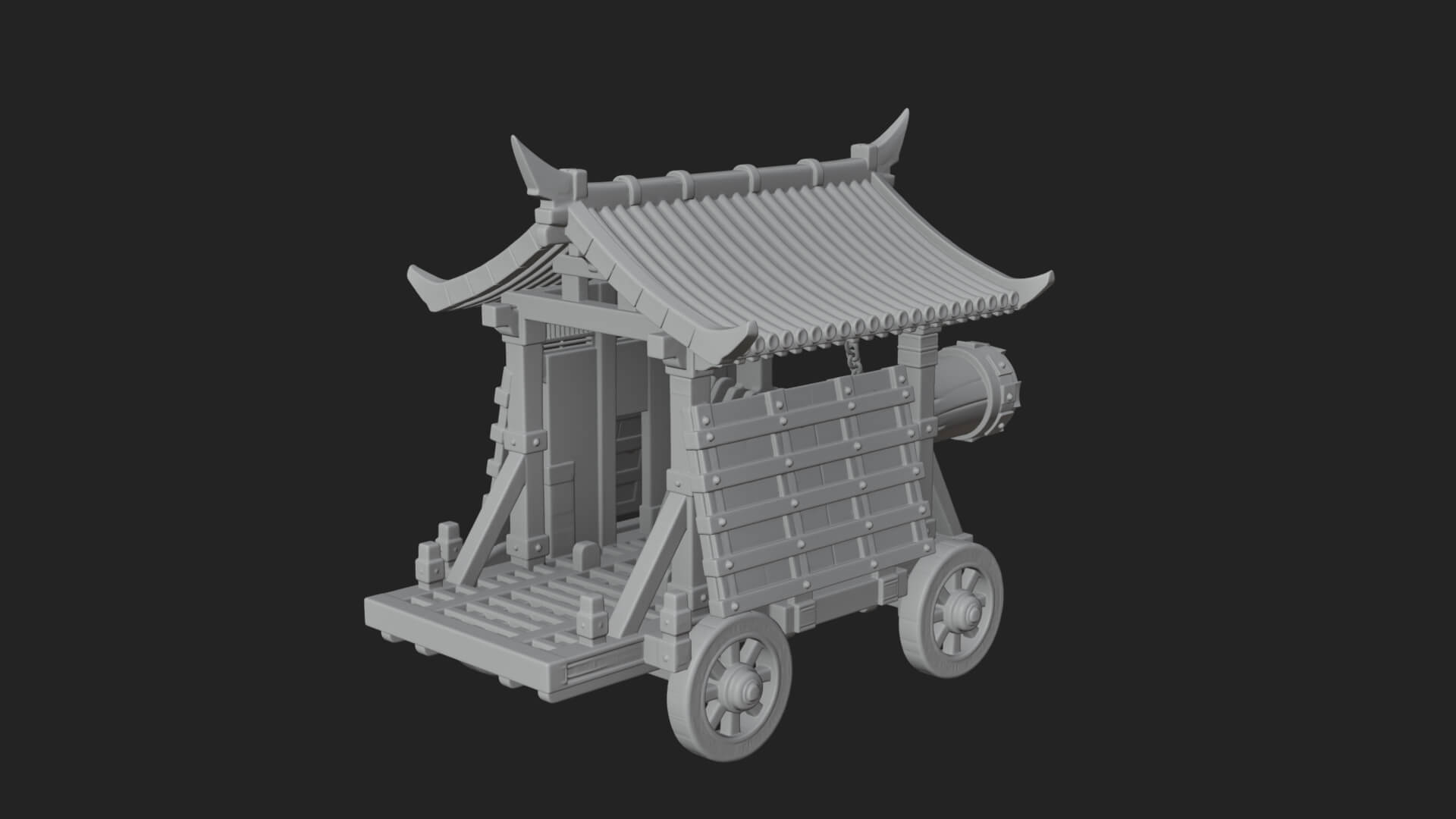 Wheeled Battering Ram Model Design 8 3D Print Model 3D Model