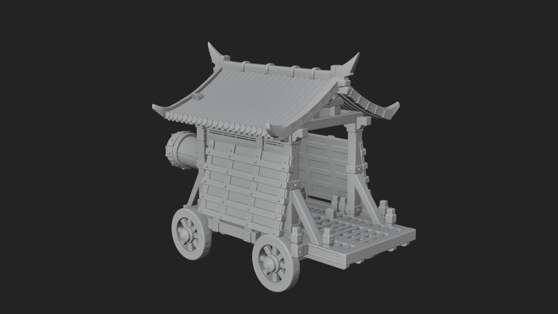 Wheeled Battering Ram Model Design 8 3D Print Model 3D Model