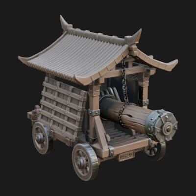 Wheeled Battering Ram Model Design 8 3D Print Model
