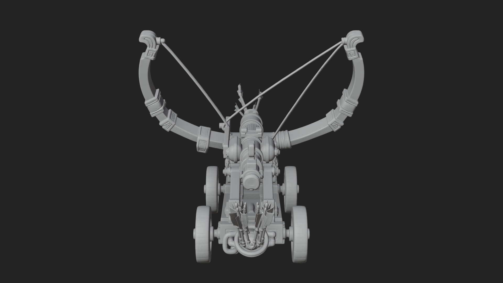 Wheeled Repeating Crossbow Model Design 1 3D Print Model 3D Model