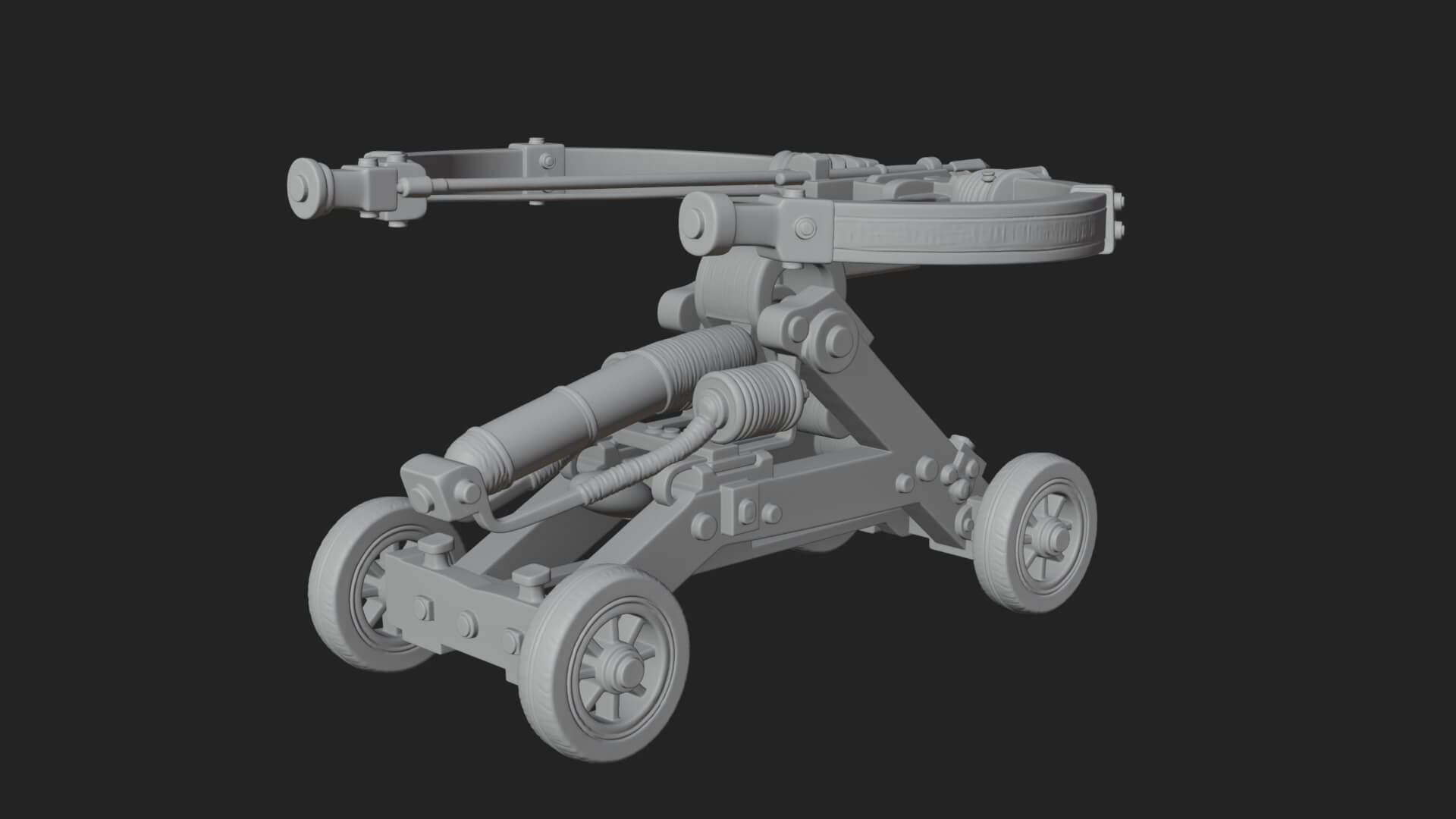 Wheeled Repeating Crossbow Model Design 3 3D Print Model 3D Model