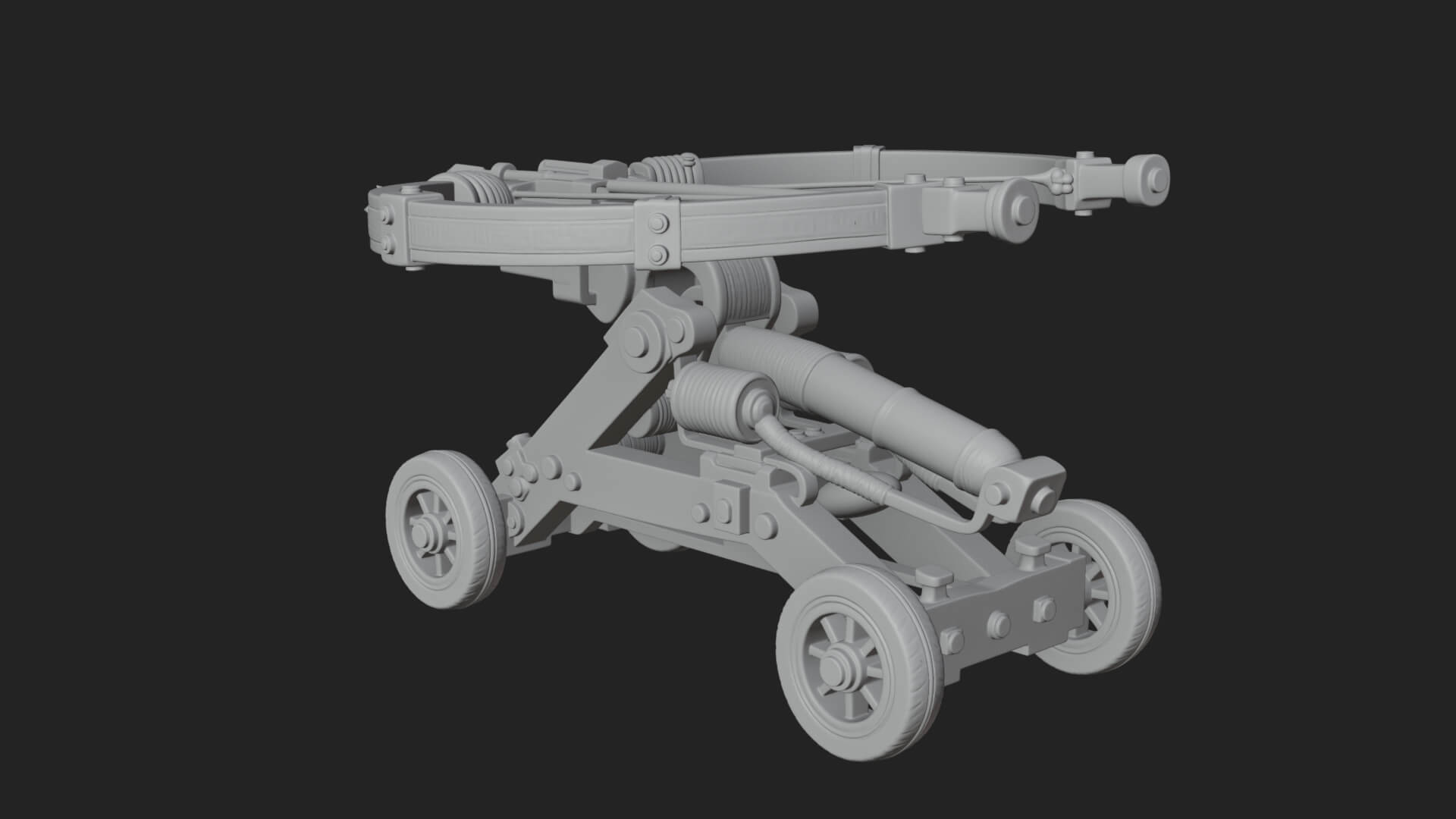 Wheeled Repeating Crossbow Model Design 3 3D Print Model 3D Model