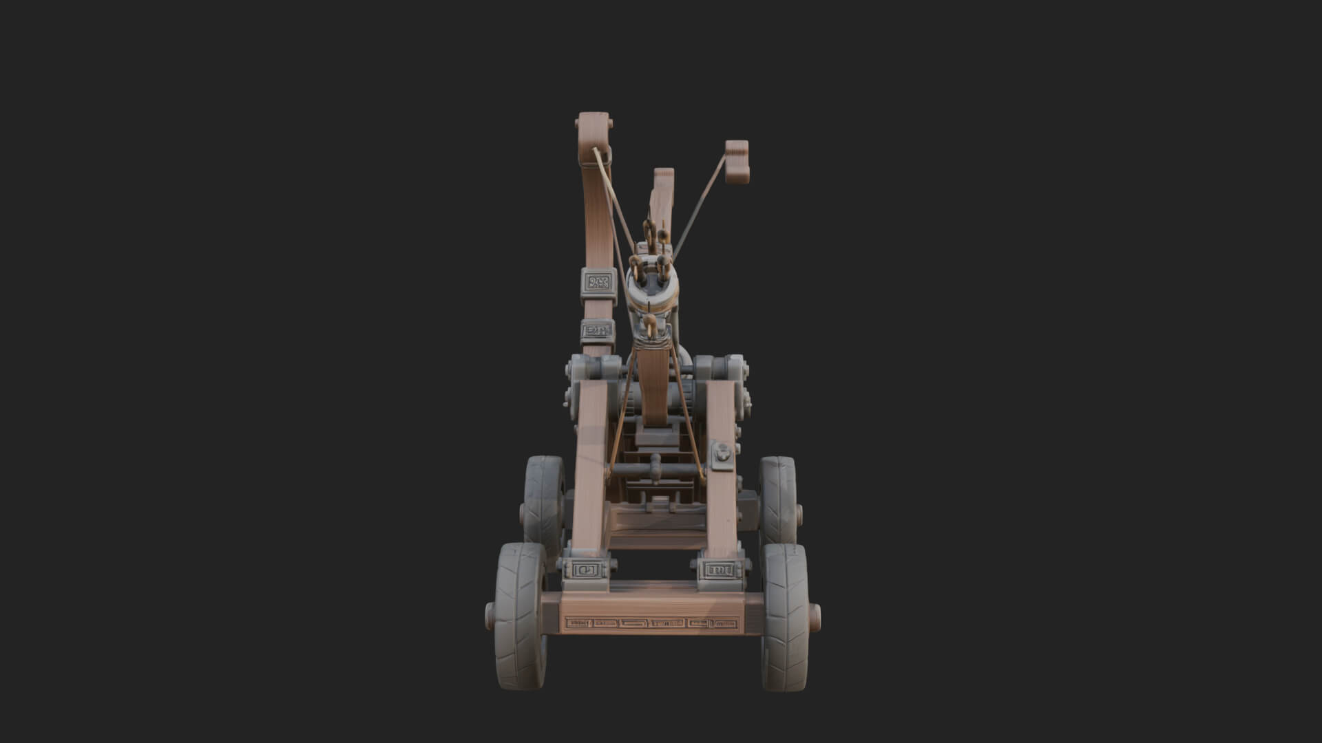 Wheeled Repeating Crossbow Model Design 4 3D Print Model 3D Model
