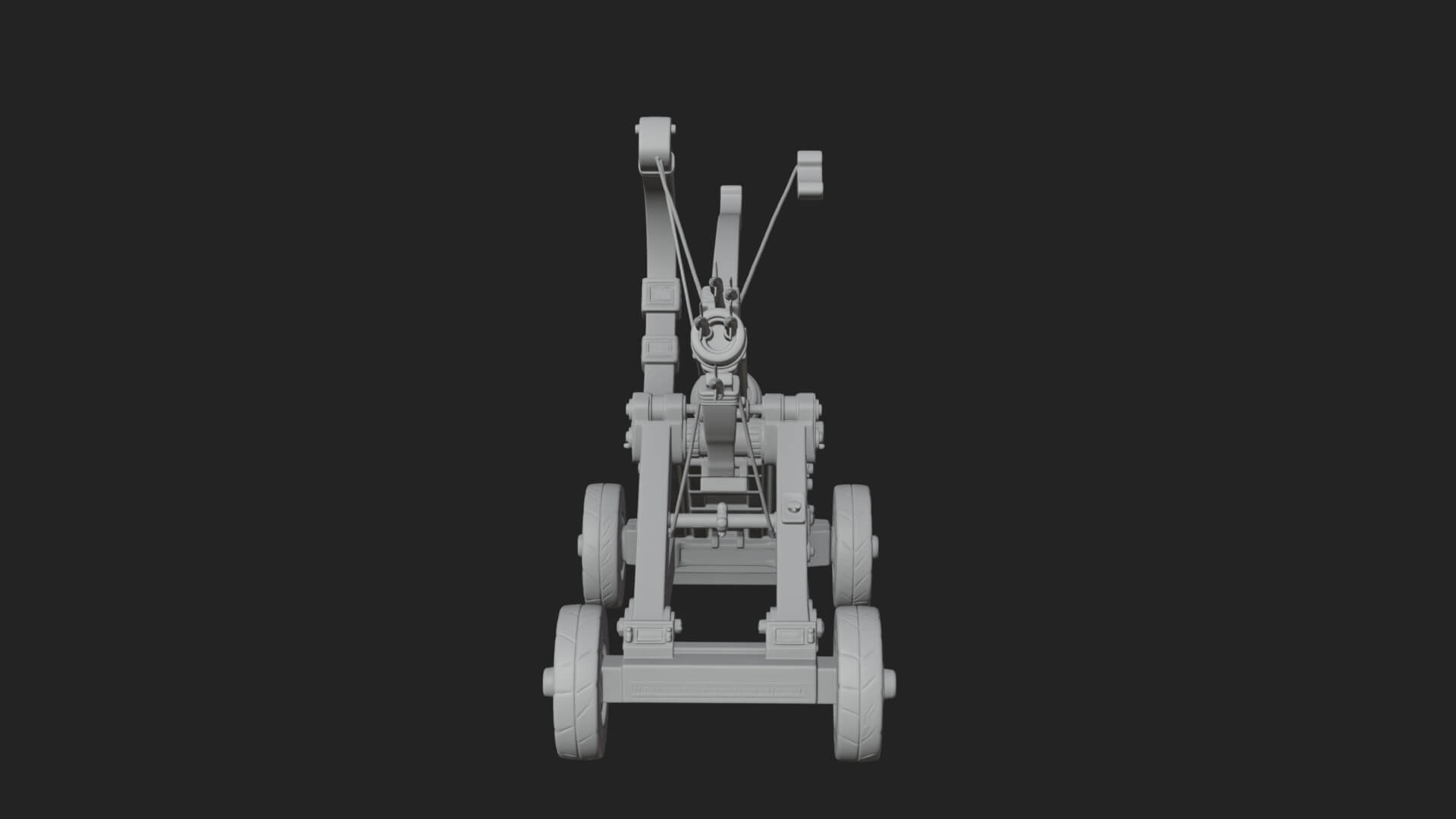 Wheeled Repeating Crossbow Model Design 4 3D Print Model 3D Model