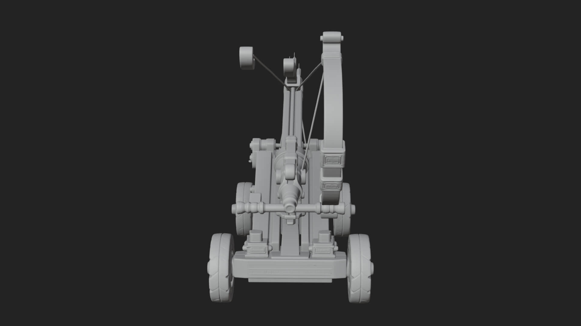 Wheeled Repeating Crossbow Model Design 4 3D Print Model 3D Model