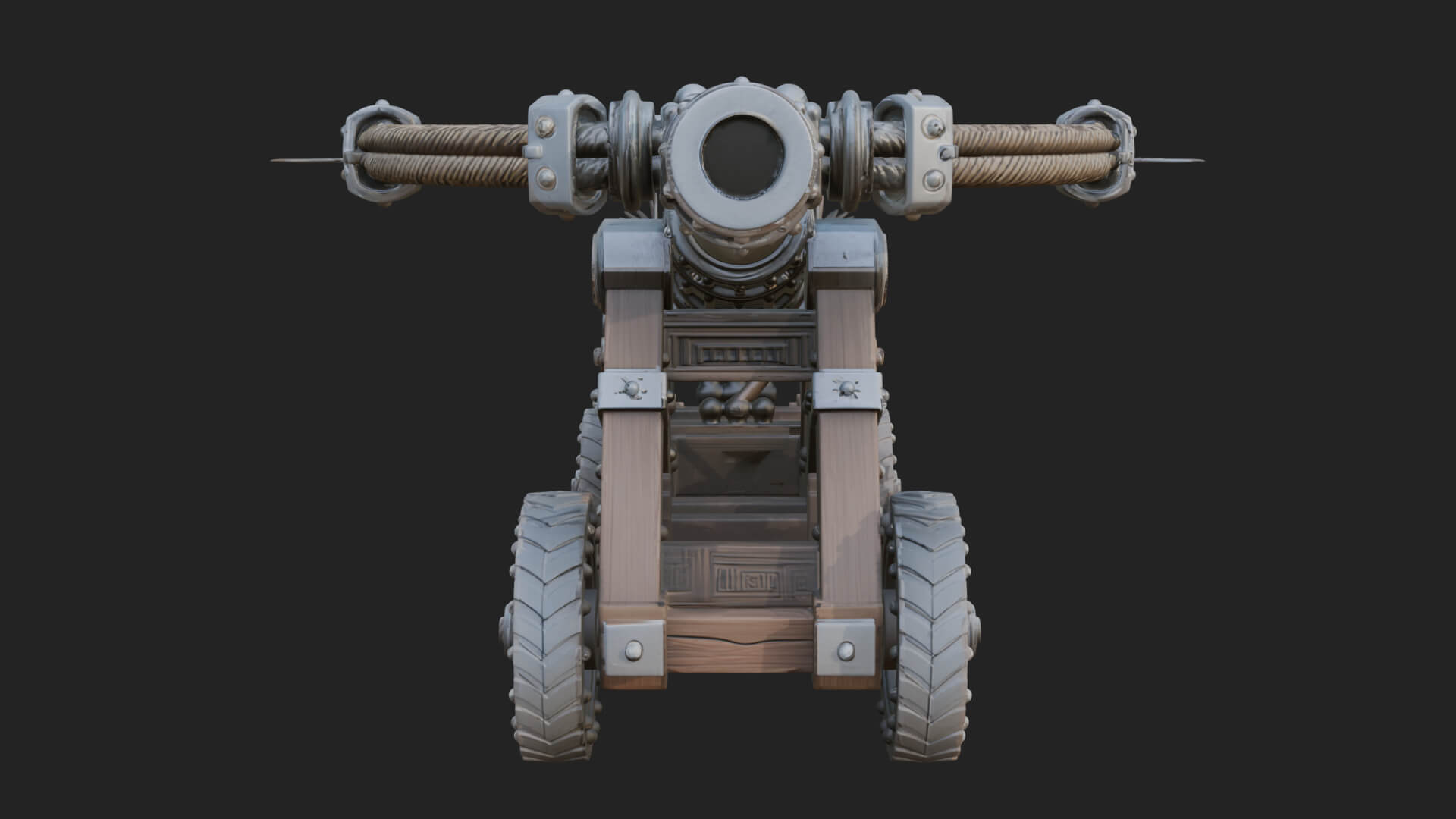 Wheeled Siege Cannon Model Design 1 3D Print Model 3D Model