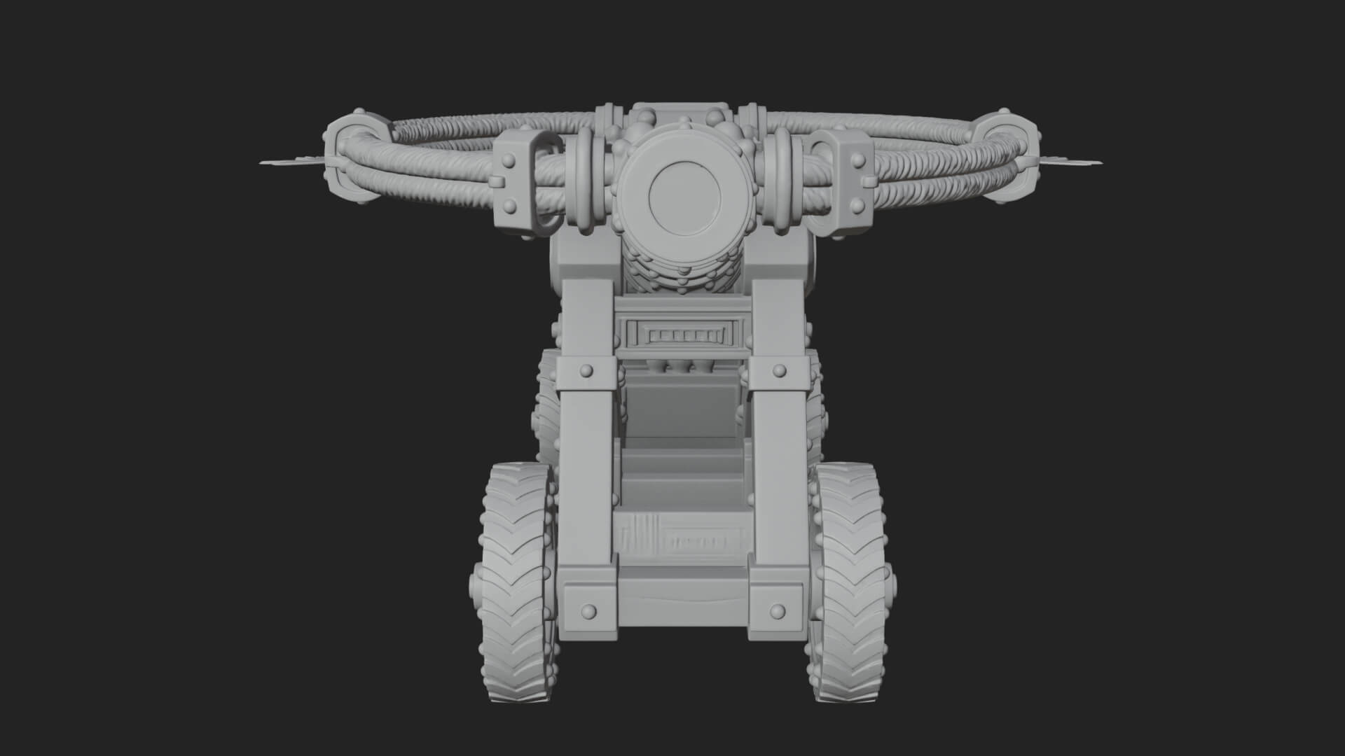 Wheeled Siege Cannon Model Design 1 3D Print Model 3D Model
