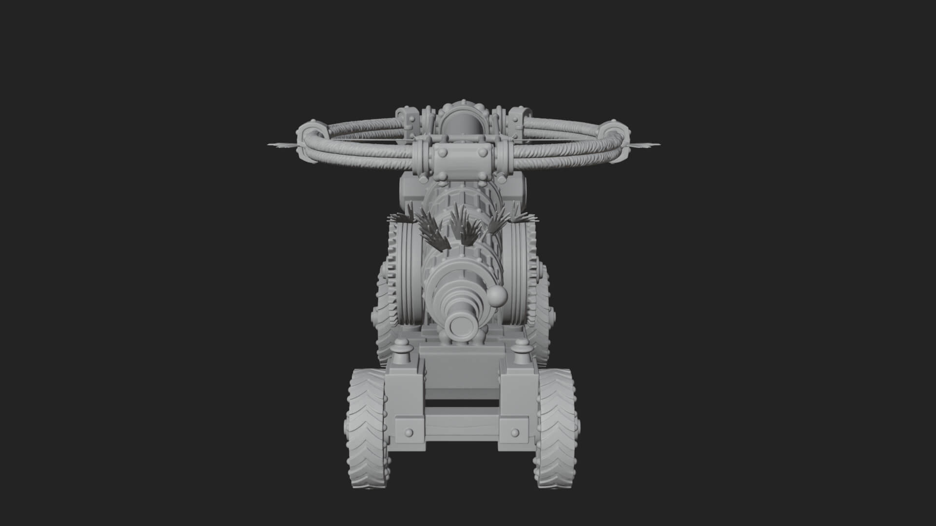 Wheeled Siege Cannon Model Design 1 3D Print Model 3D Model
