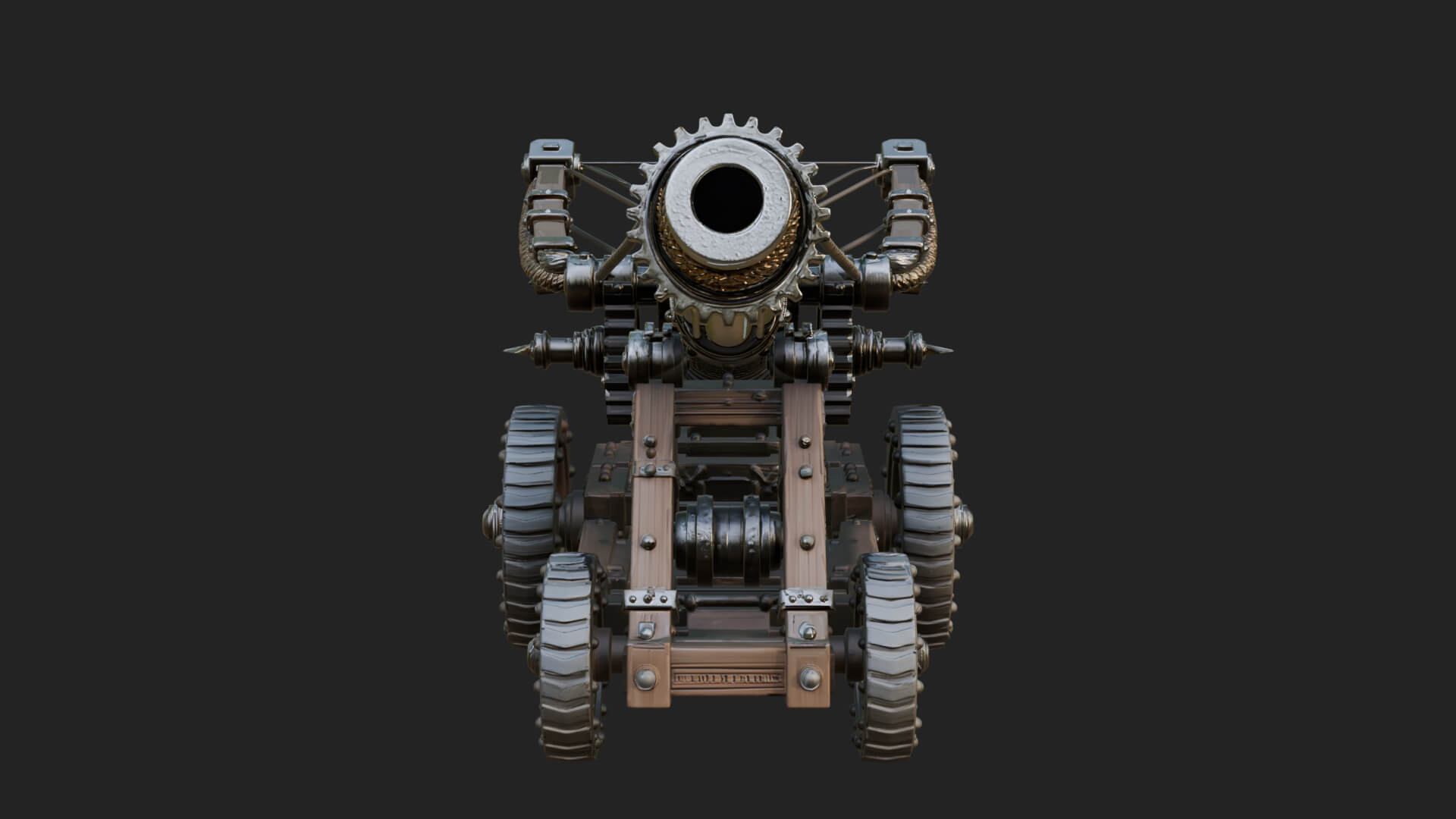 Wheeled Siege Cannon Model Design 2 3D Print Model 3D Model