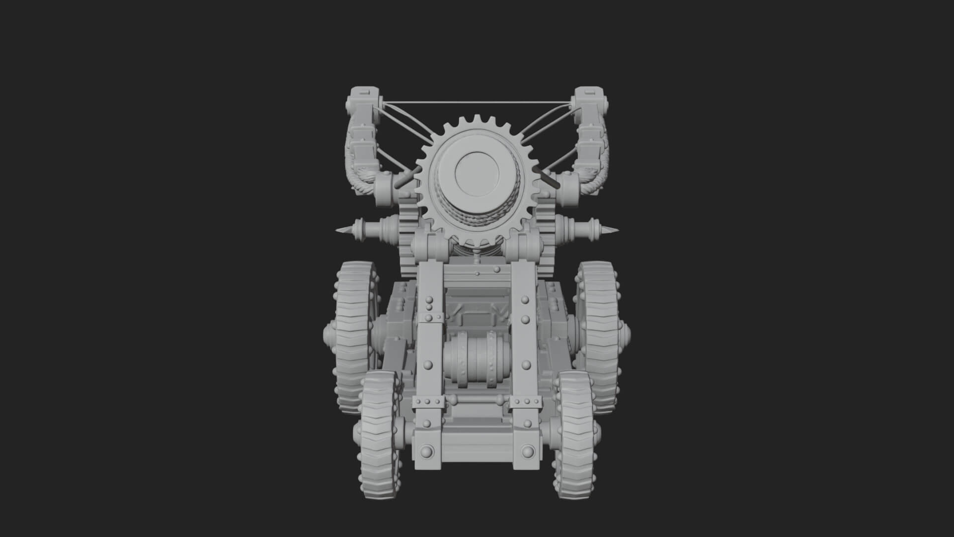 Wheeled Siege Cannon Model Design 2 3D Print Model 3D Model