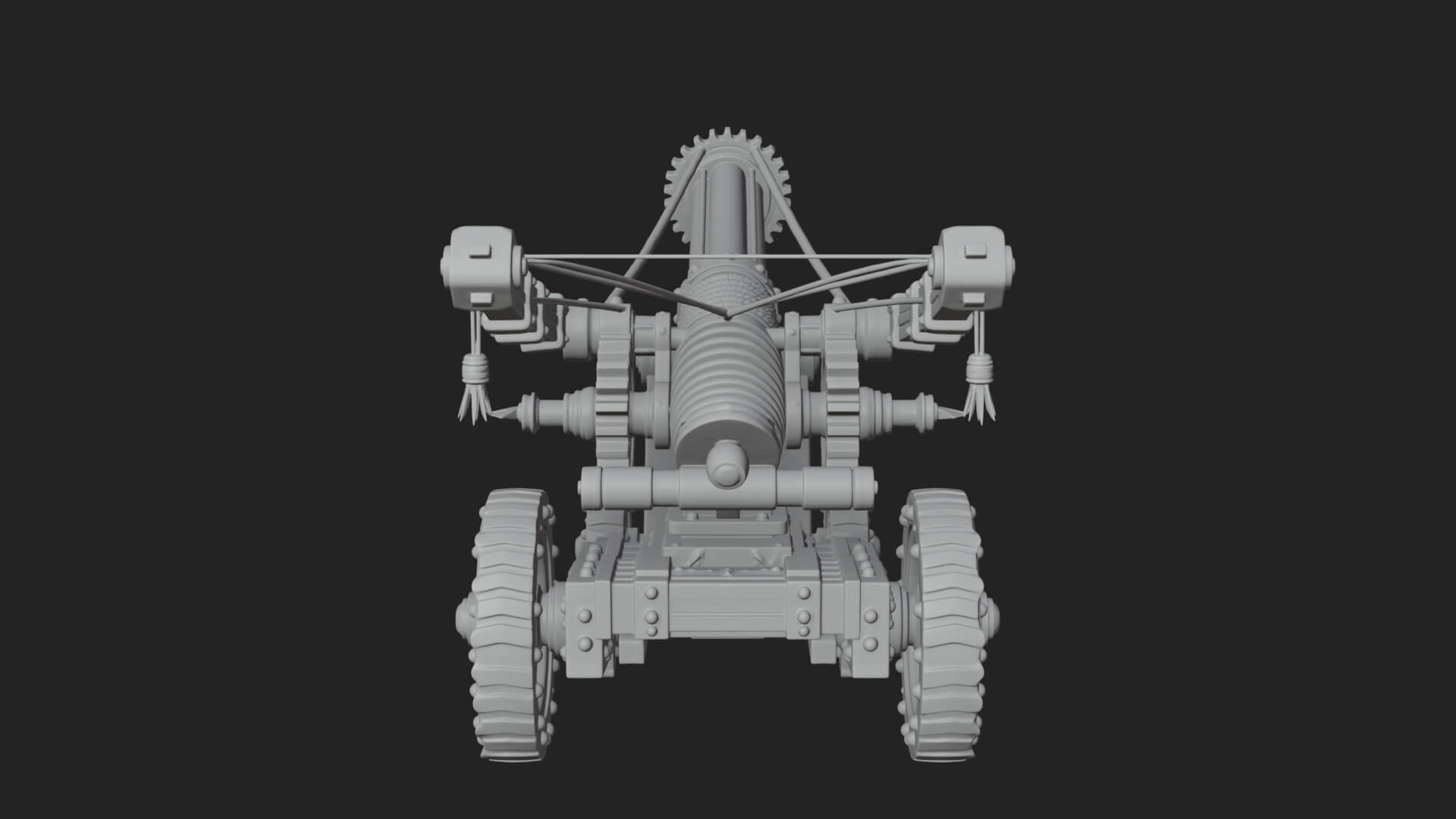 Wheeled Siege Cannon Model Design 2 3D Print Model 3D Model