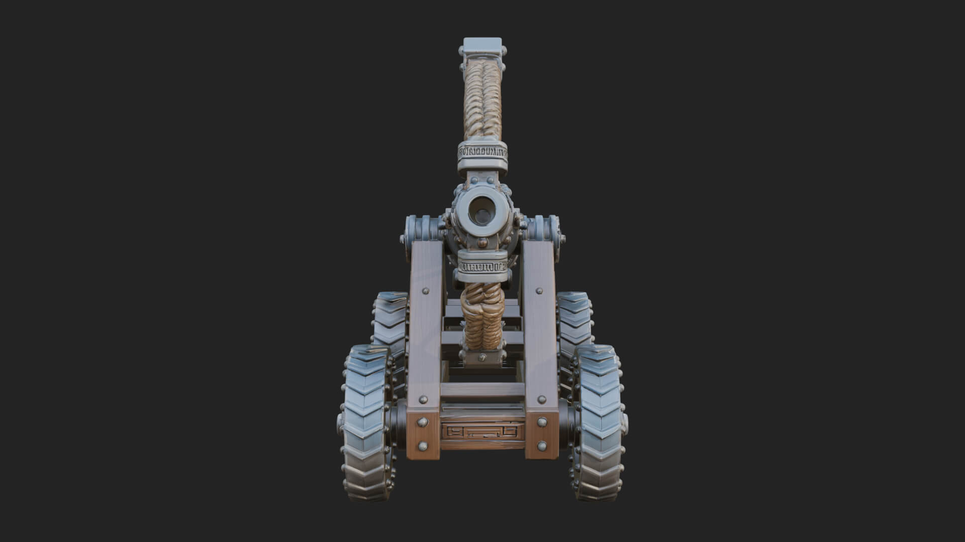 Wheeled Siege Cannon Model Design 3 3D Print Model 3D Model