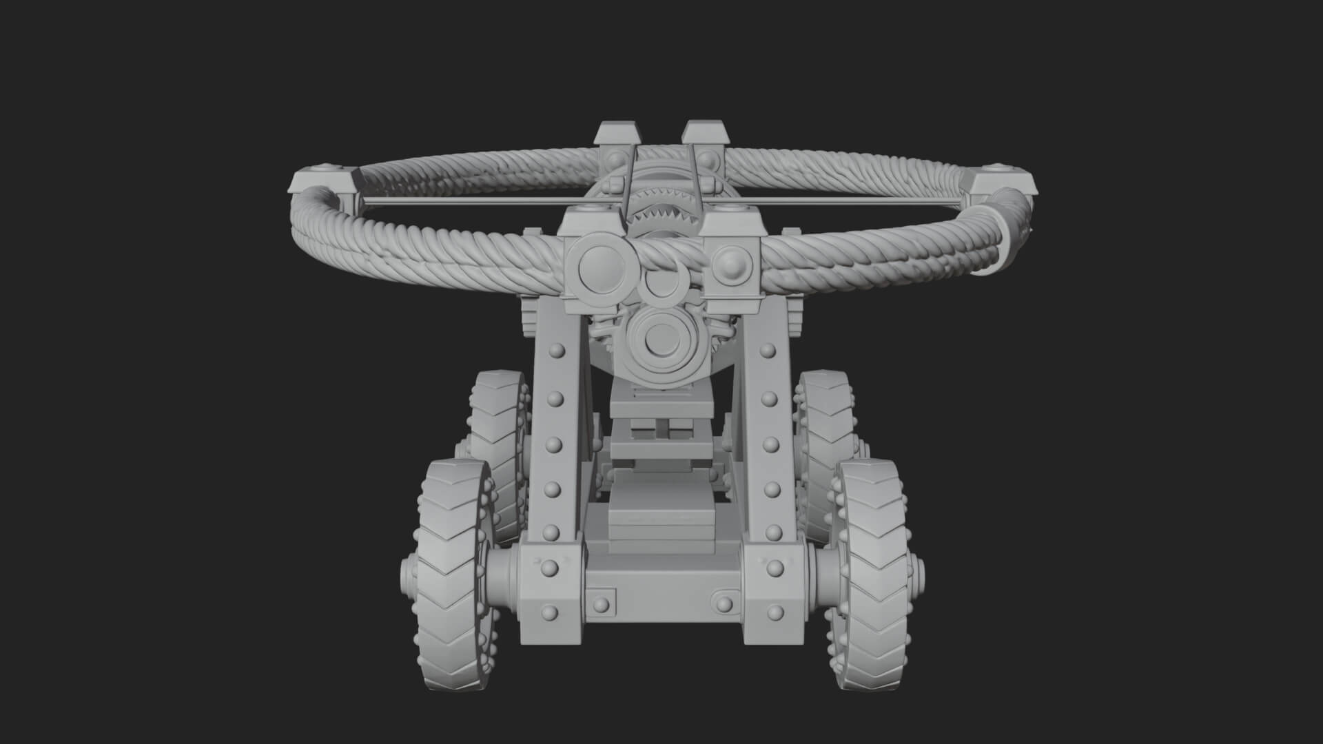 Wheeled Siege Cannon Model Design 4 3D Print Model 3D Model