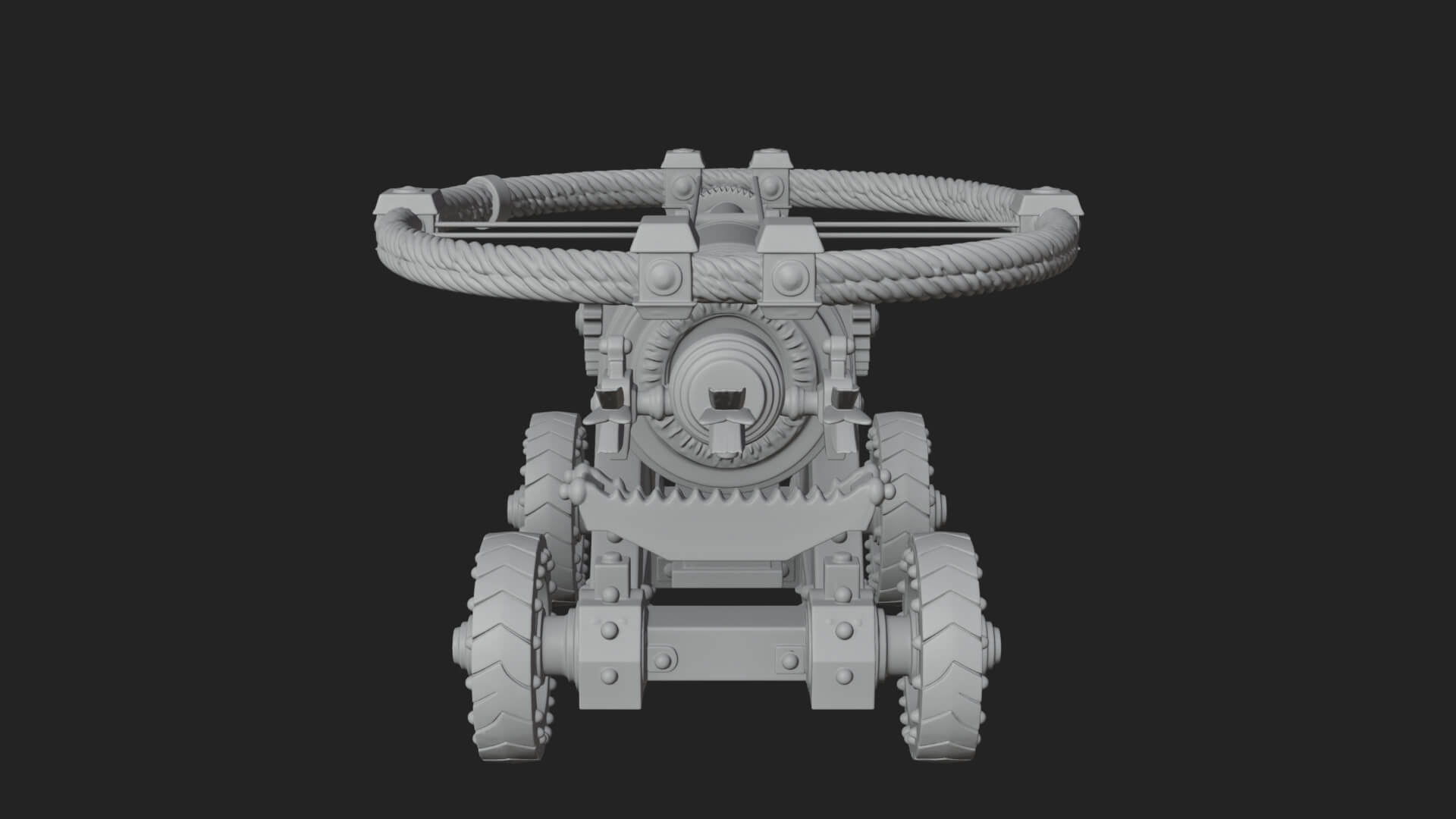 Wheeled Siege Cannon Model Design 4 3D Print Model 3D Model