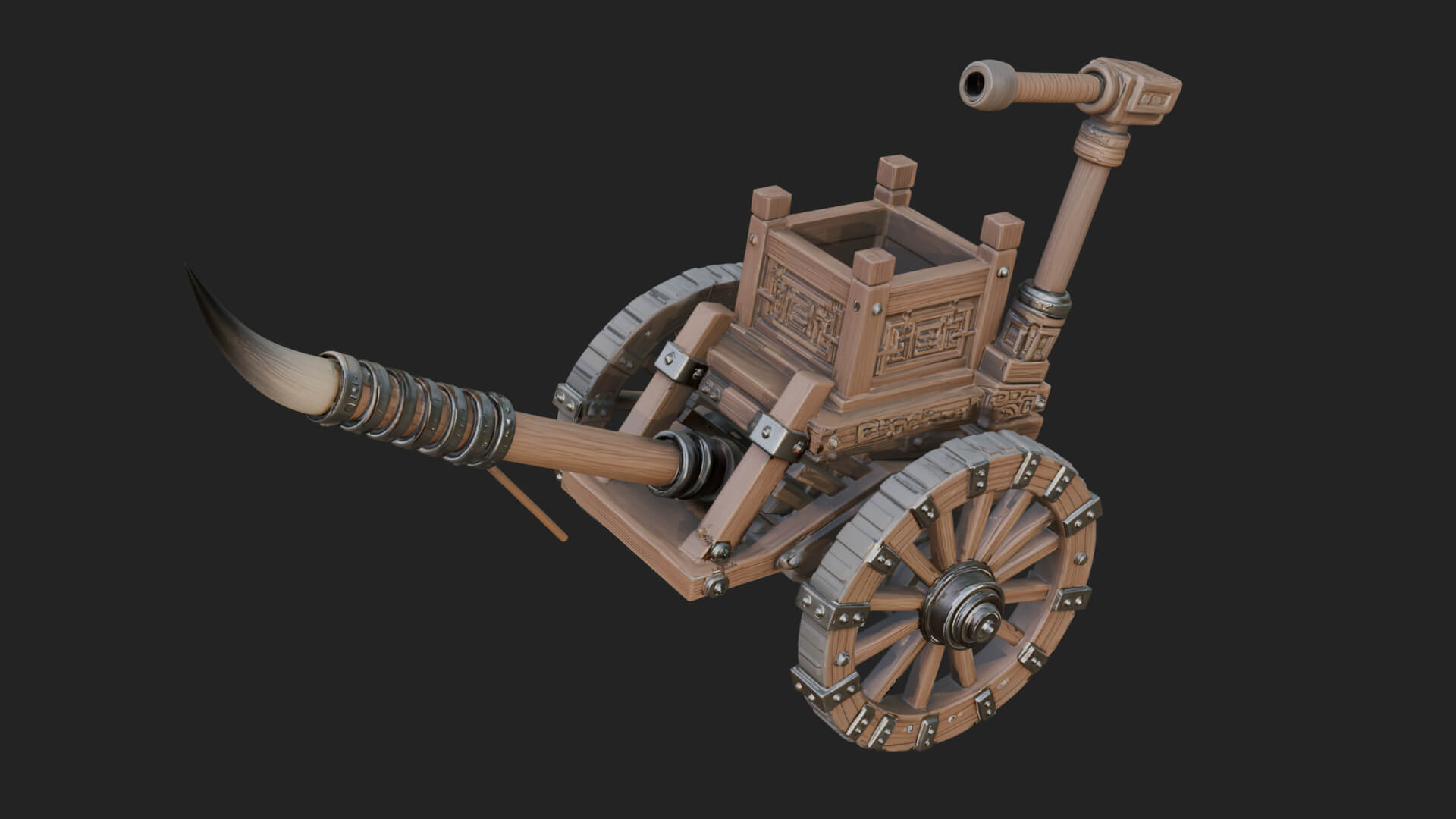 Wheeled Siege Onager Model Design 1 3D Print Model 3D Model