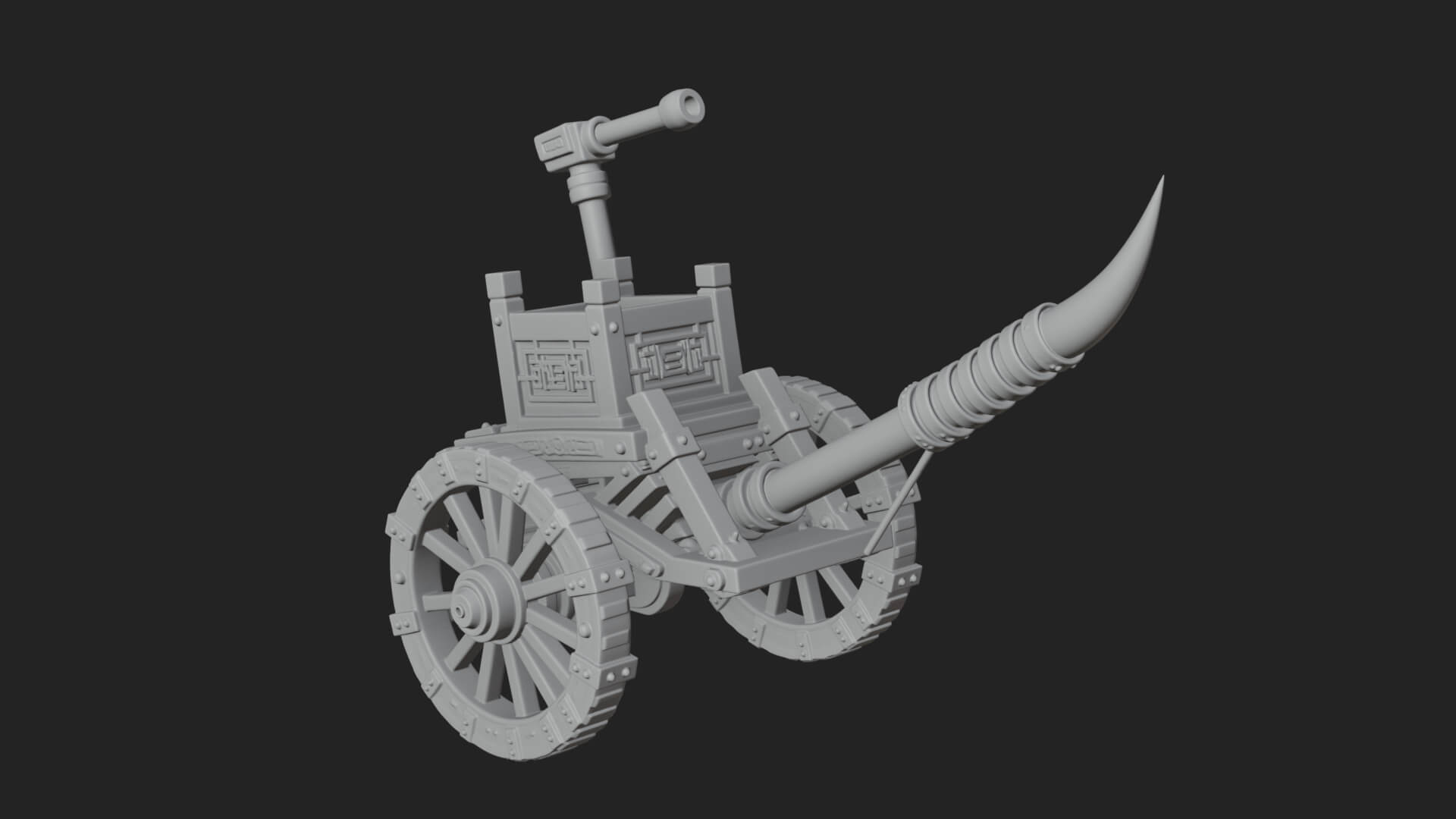 Wheeled Siege Onager Model Design 1 3D Print Model 3D Model