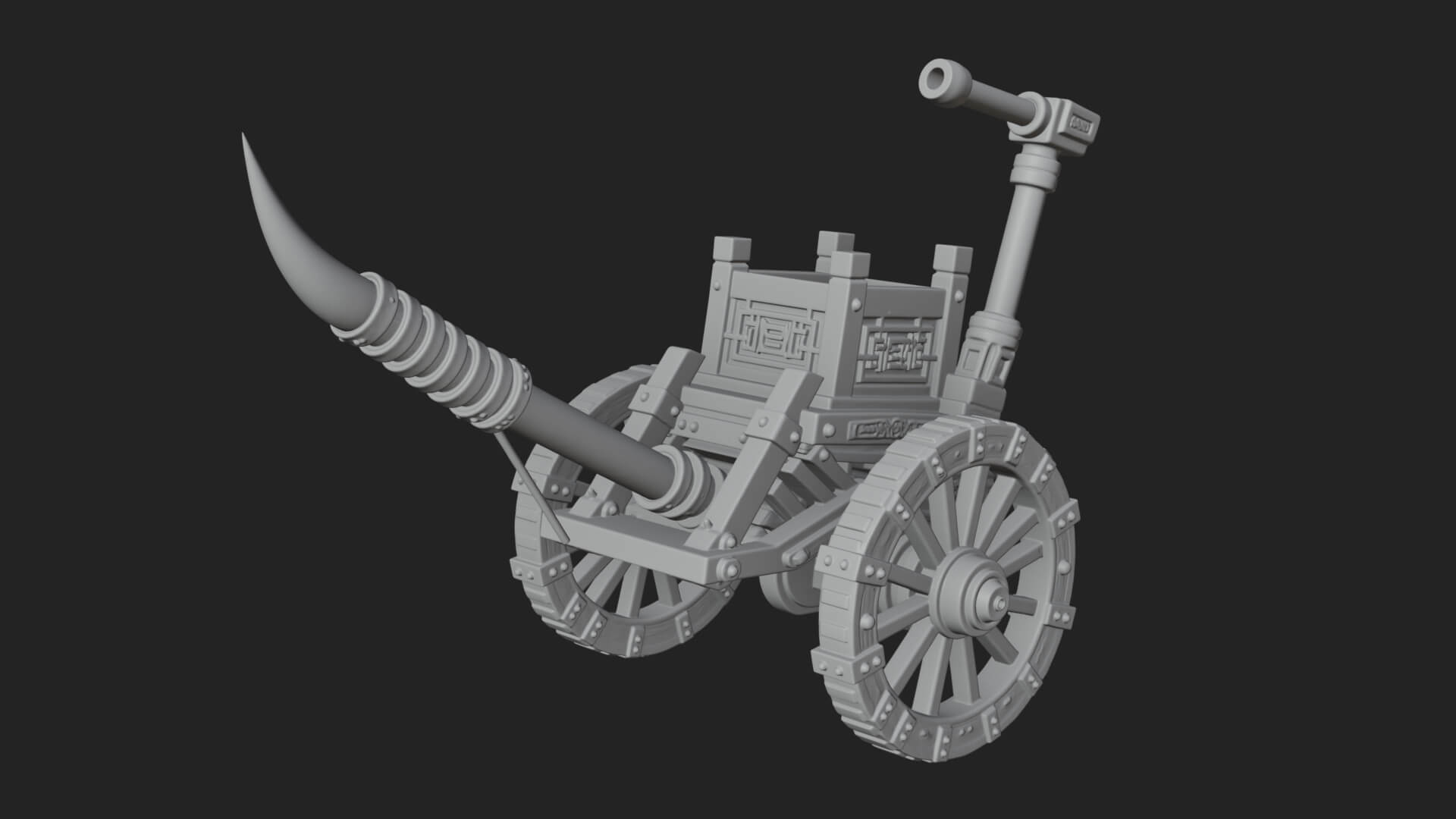 Wheeled Siege Onager Model Design 1 3D Print Model 3D Model