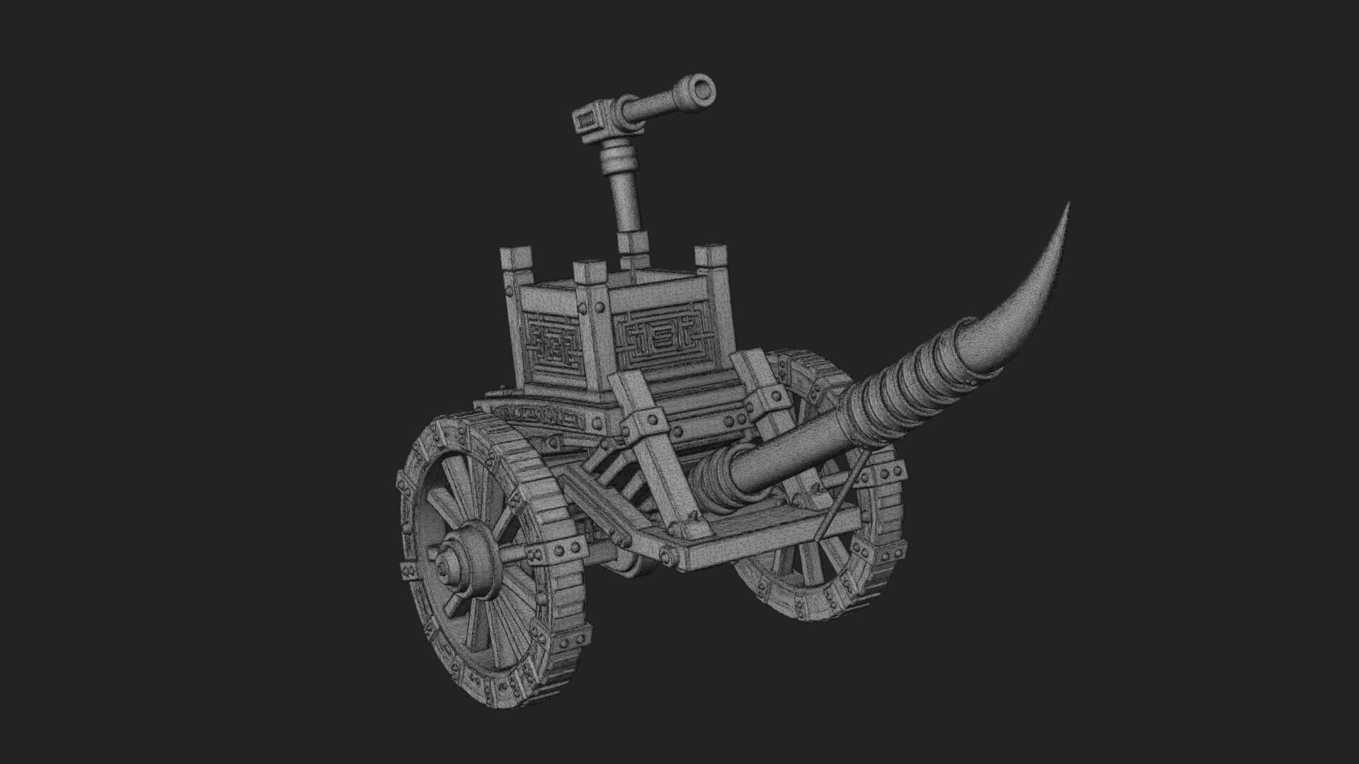 Wheeled Siege Onager Model Design 1 3D Print Model 3D Model