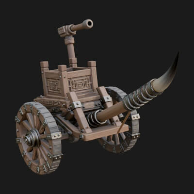 Wheeled Siege Onager Model Design 1 3D Print Model