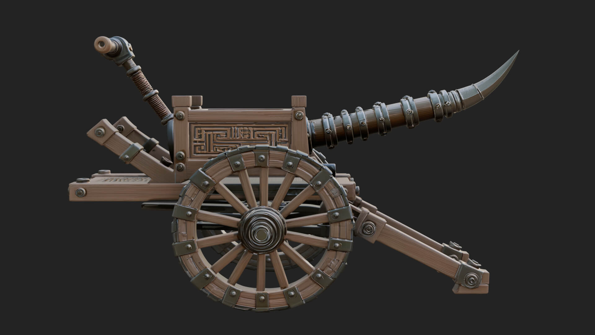 Wheeled Siege Onager Model Design 2 3D Print Model 3D Model