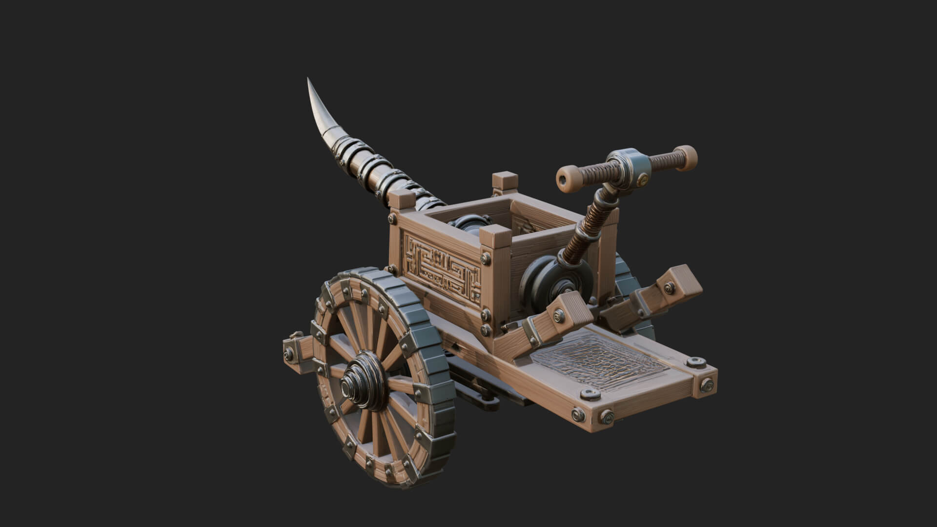 Wheeled Siege Onager Model Design 2 3D Print Model 3D Model