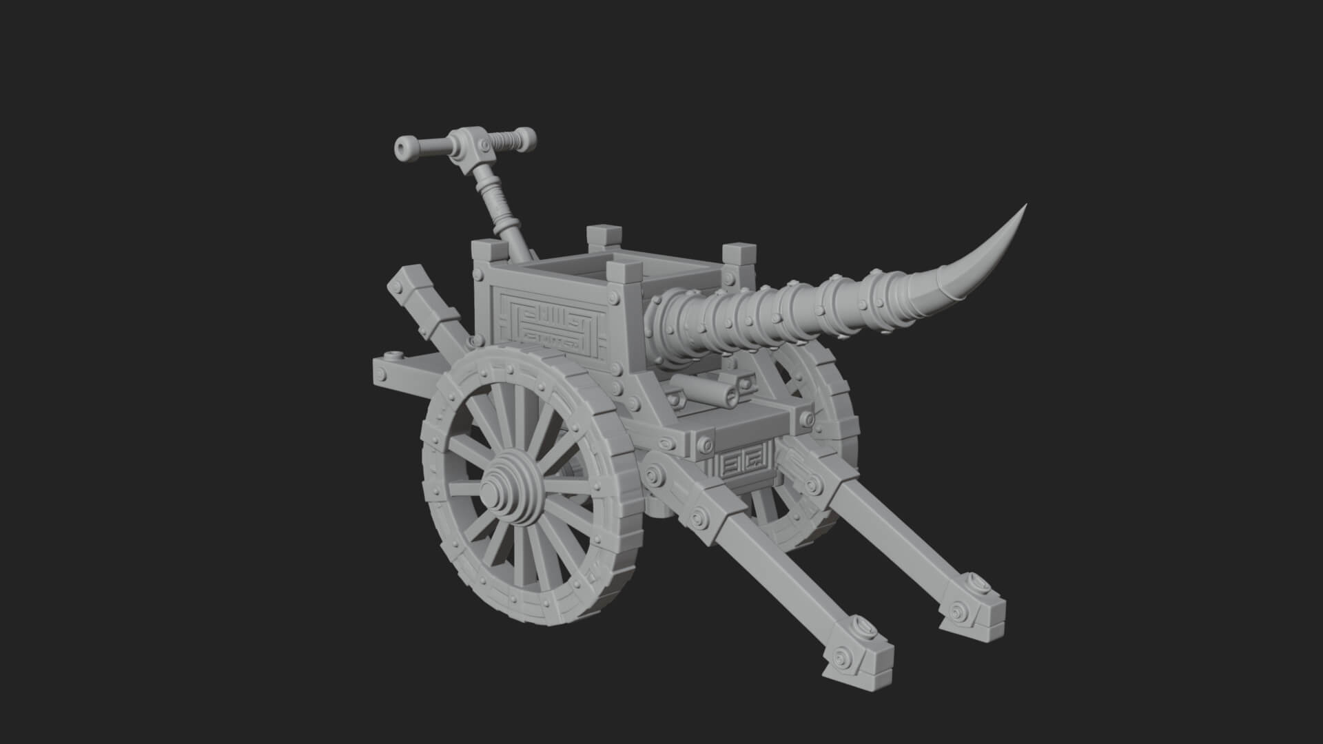 Wheeled Siege Onager Model Design 2 3D Print Model 3D Model