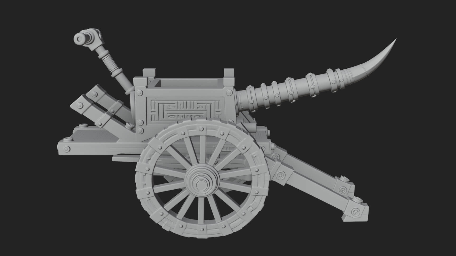 Wheeled Siege Onager Model Design 2 3D Print Model 3D Model