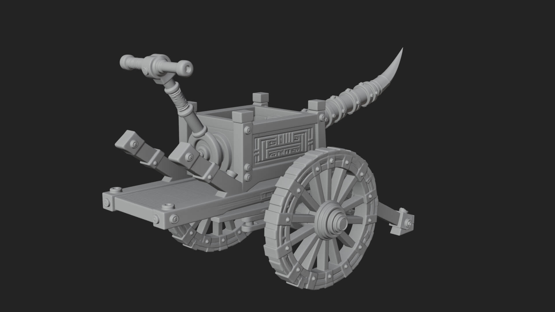 Wheeled Siege Onager Model Design 2 3D Print Model 3D Model