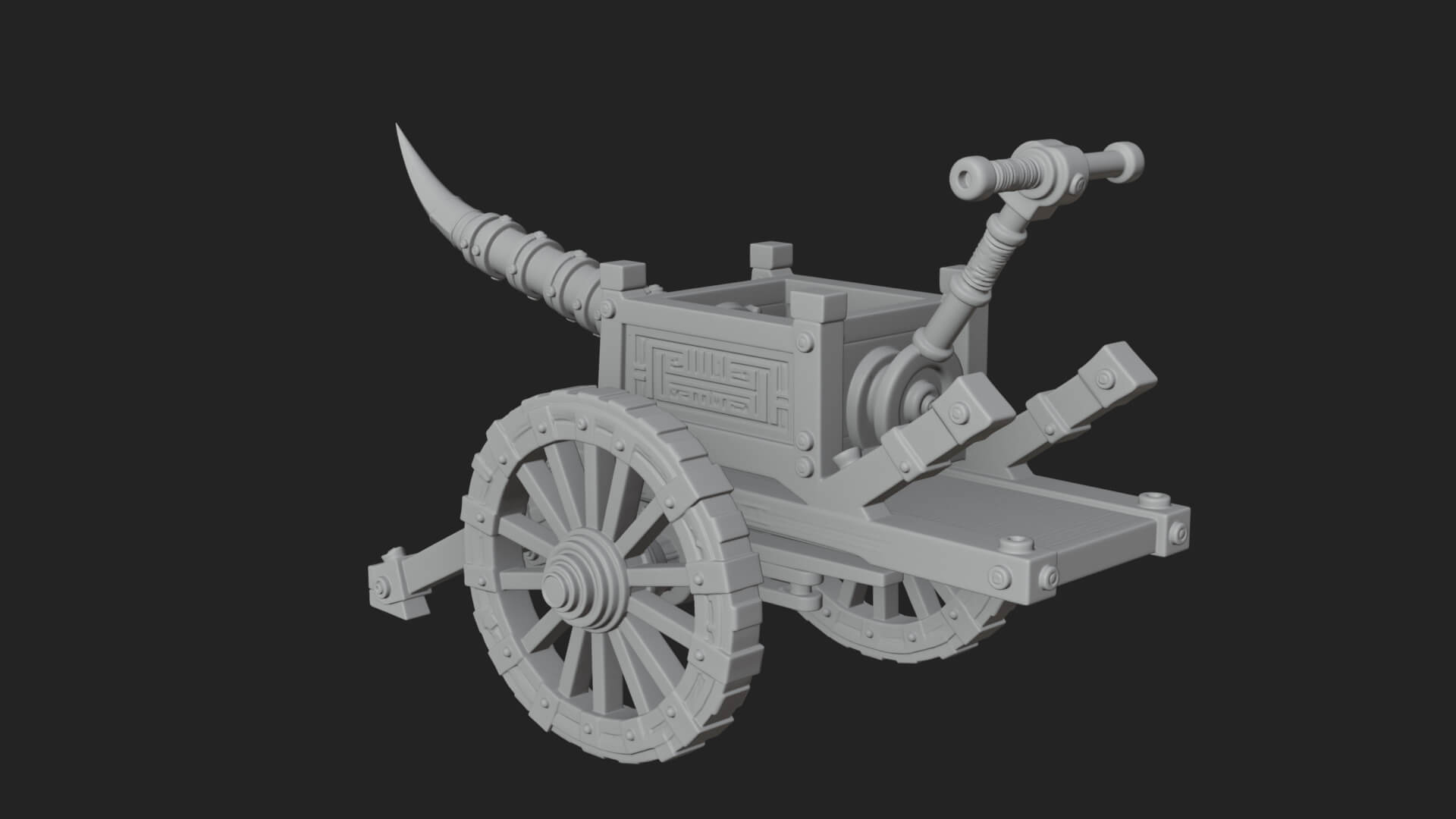Wheeled Siege Onager Model Design 2 3D Print Model 3D Model