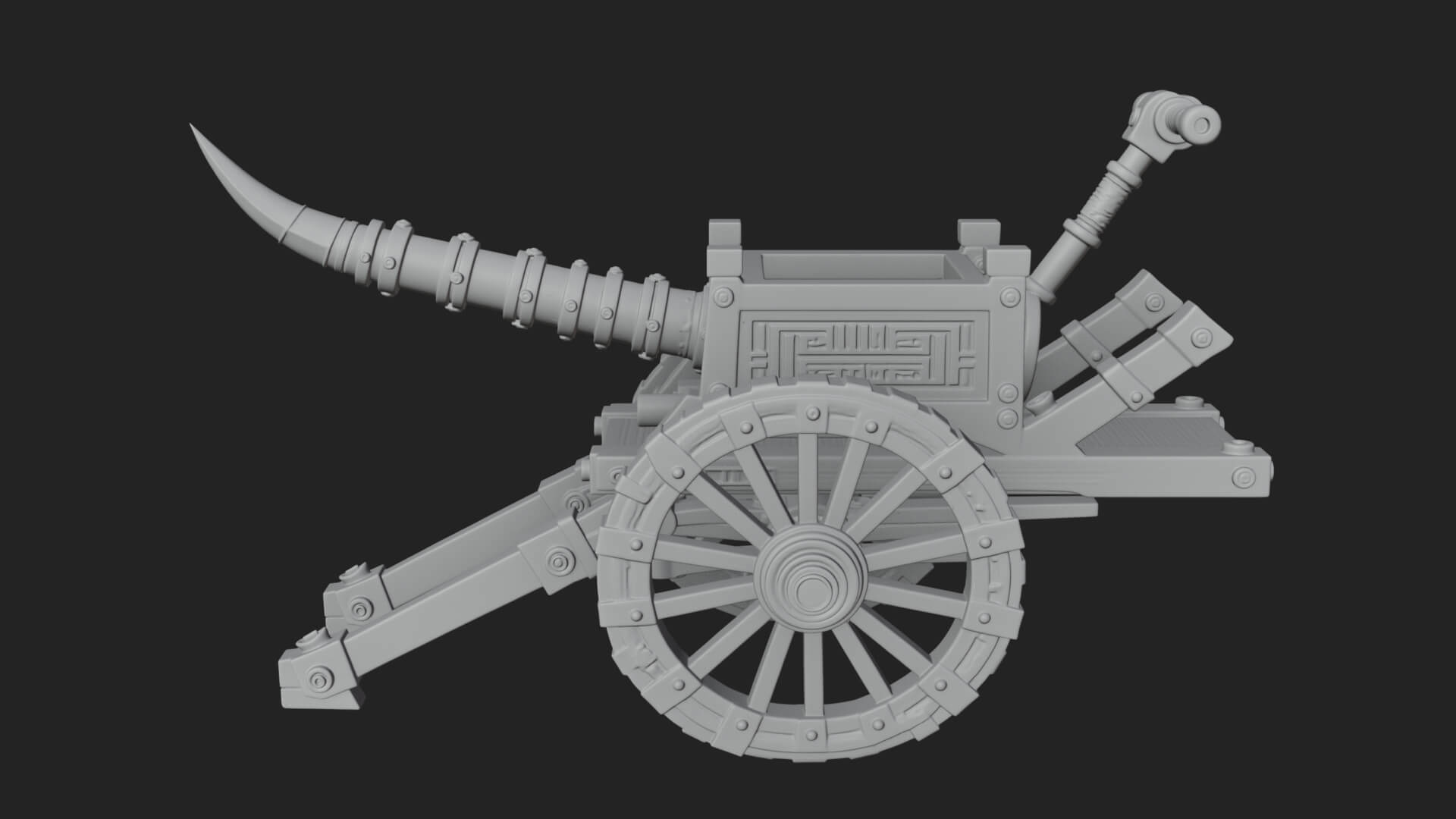 Wheeled Siege Onager Model Design 2 3D Print Model 3D Model