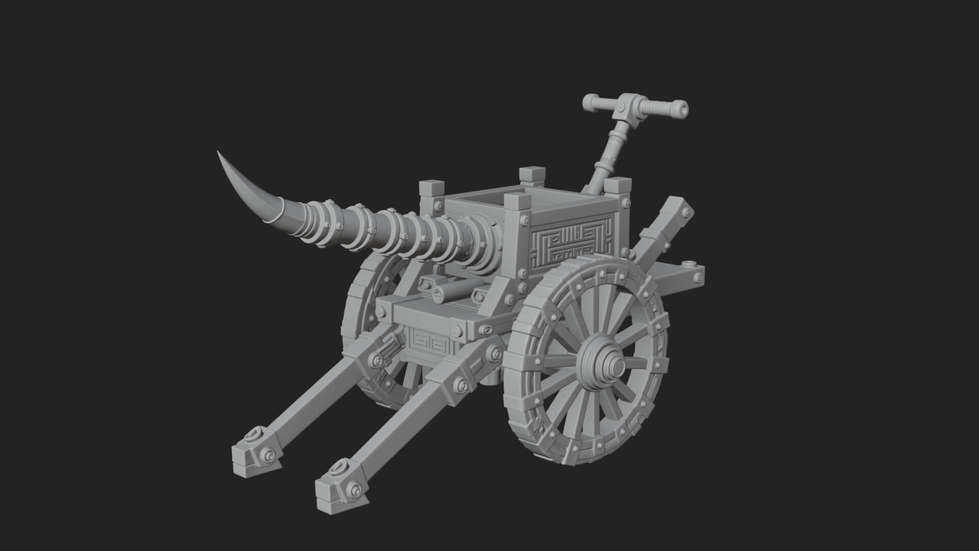 Wheeled Siege Onager Model Design 2 3D Print Model 3D Model