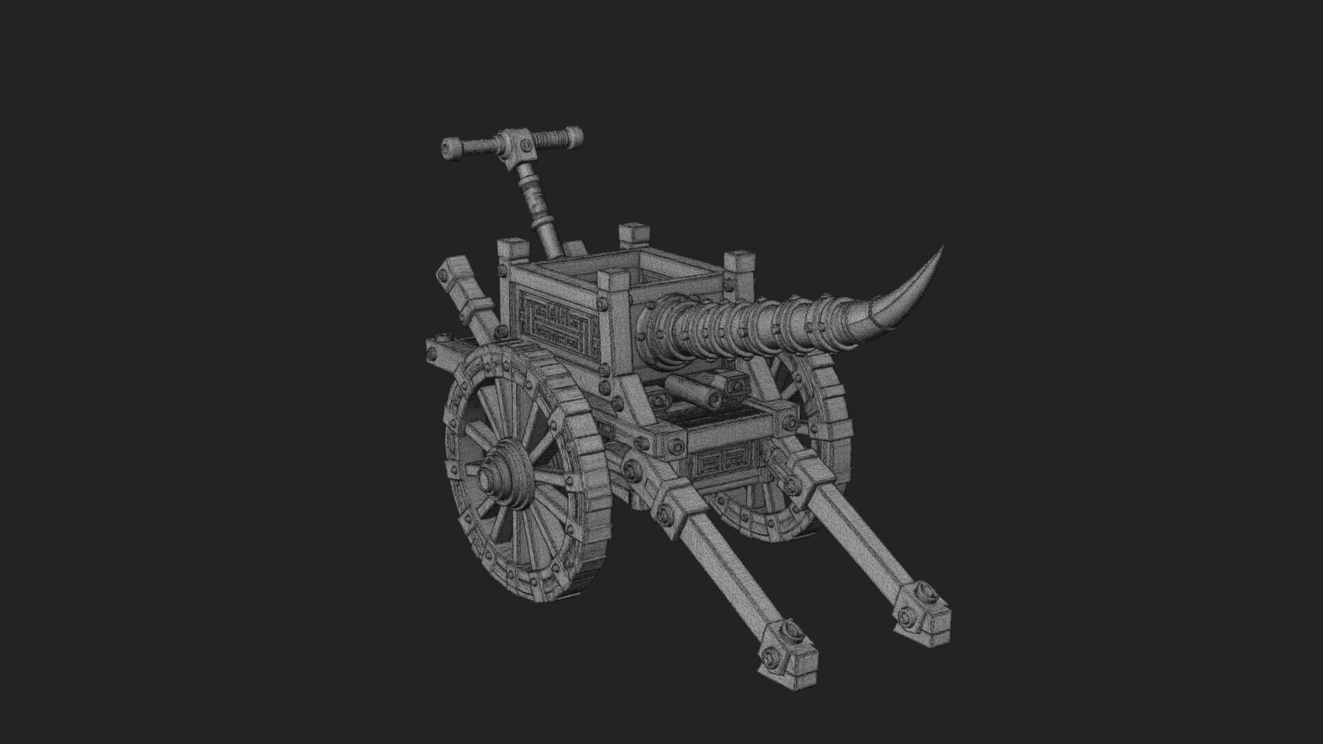 Wheeled Siege Onager Model Design 2 3D Print Model 3D Model