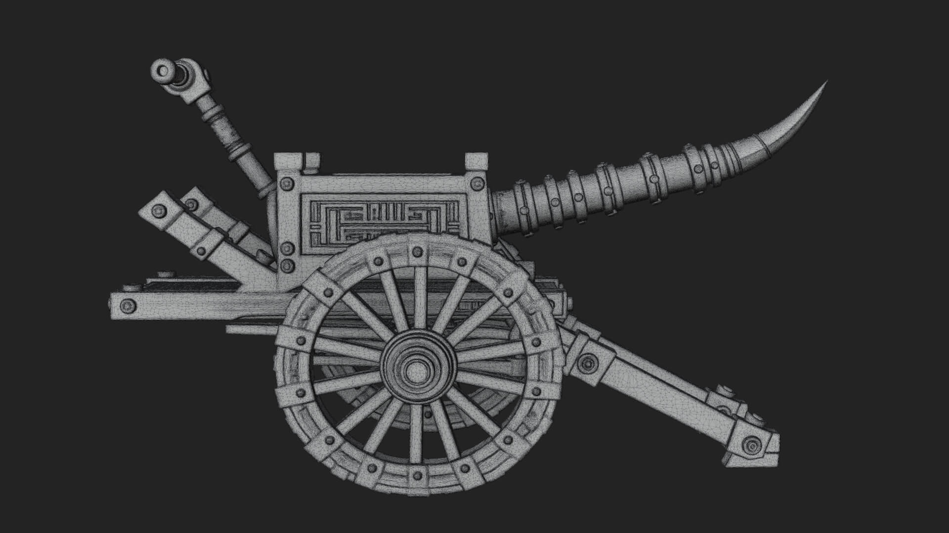 Wheeled Siege Onager Model Design 2 3D Print Model 3D Model