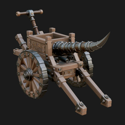 Wheeled Siege Onager Model Design 2 3D Print Model